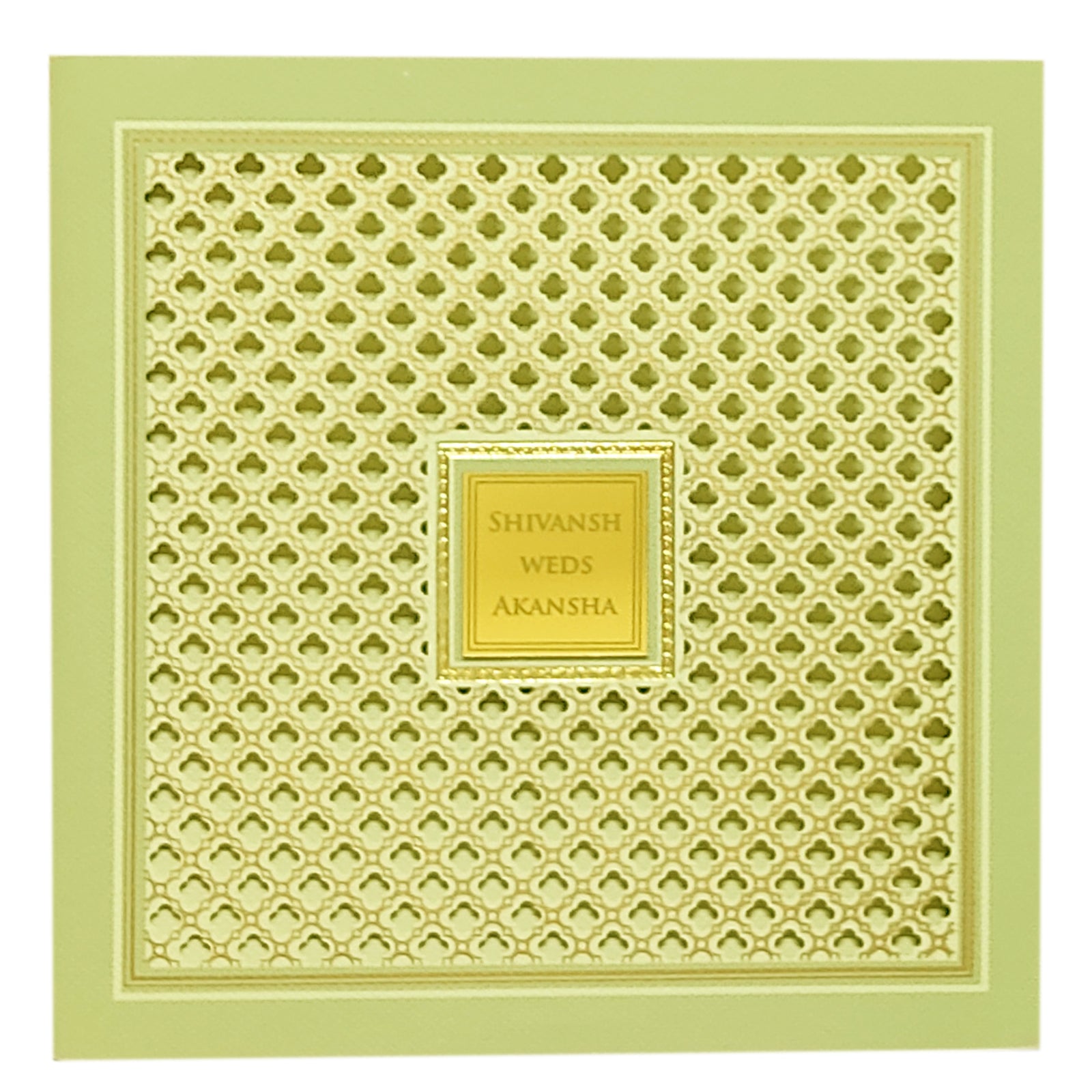 Green Laser Cut Padded invitation Card-KRC29751