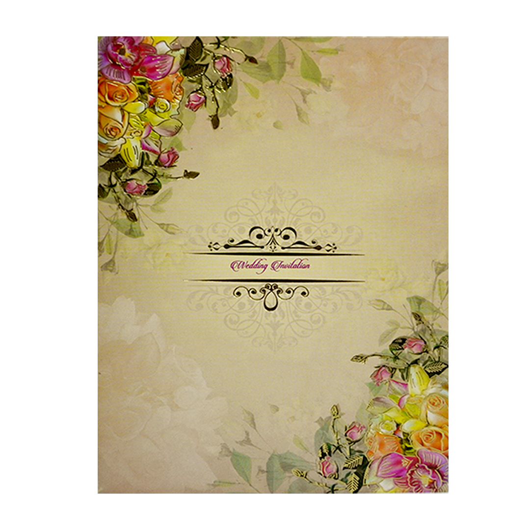 Colourful Cream Classic Offset Invitation Card-KNCA211C