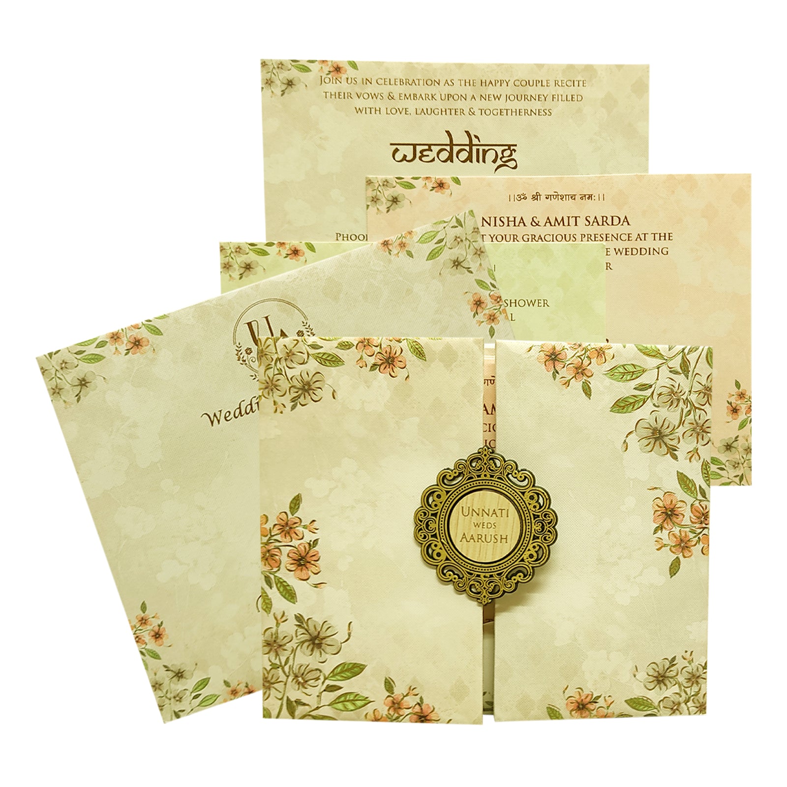 Pale Pinkish Brown Floral invitation-King of Cards