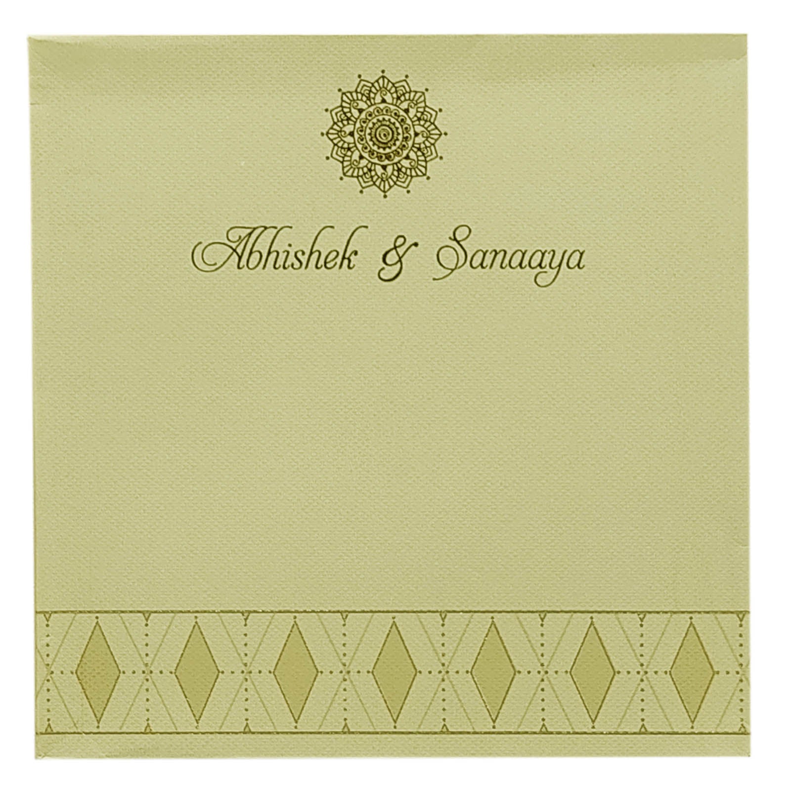 Green Nameplate Padded Invitation Card-KRC29251