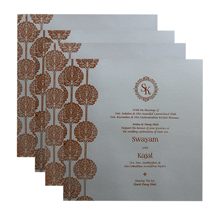 Sliver Floral Wedding Card-King of Cards