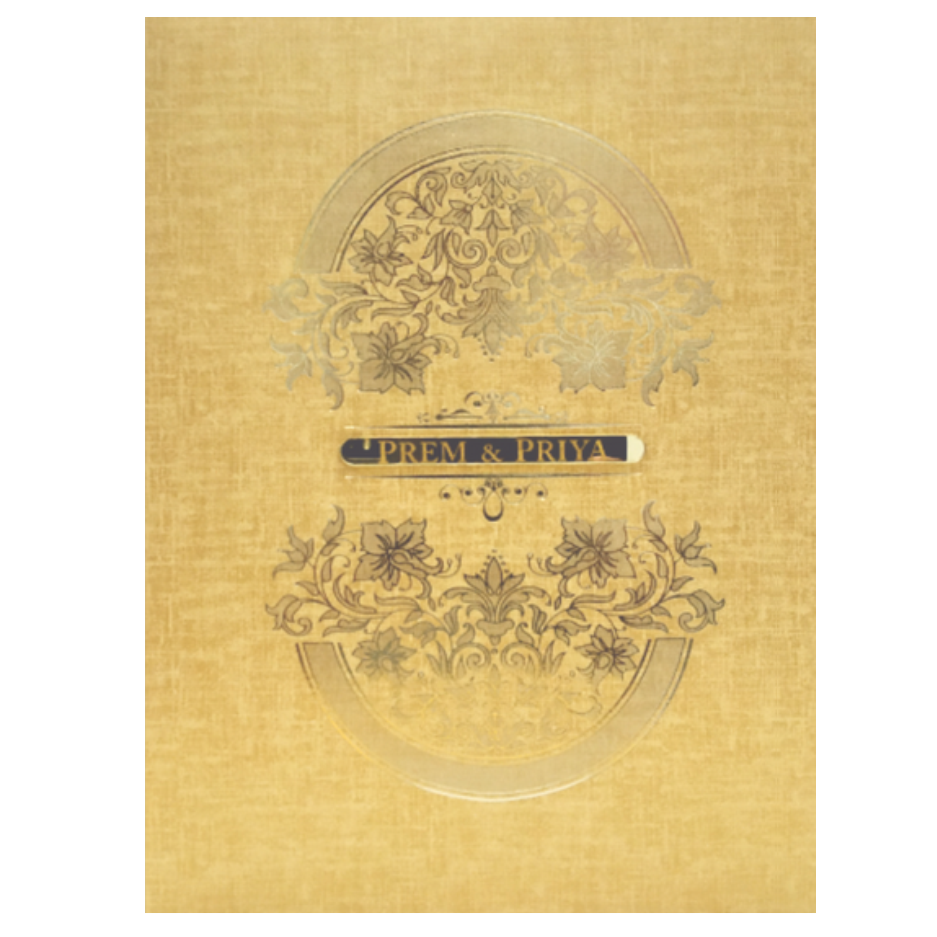 Brown Gold Premium Padded Stiff Board Invitation Card-KNPS9501N