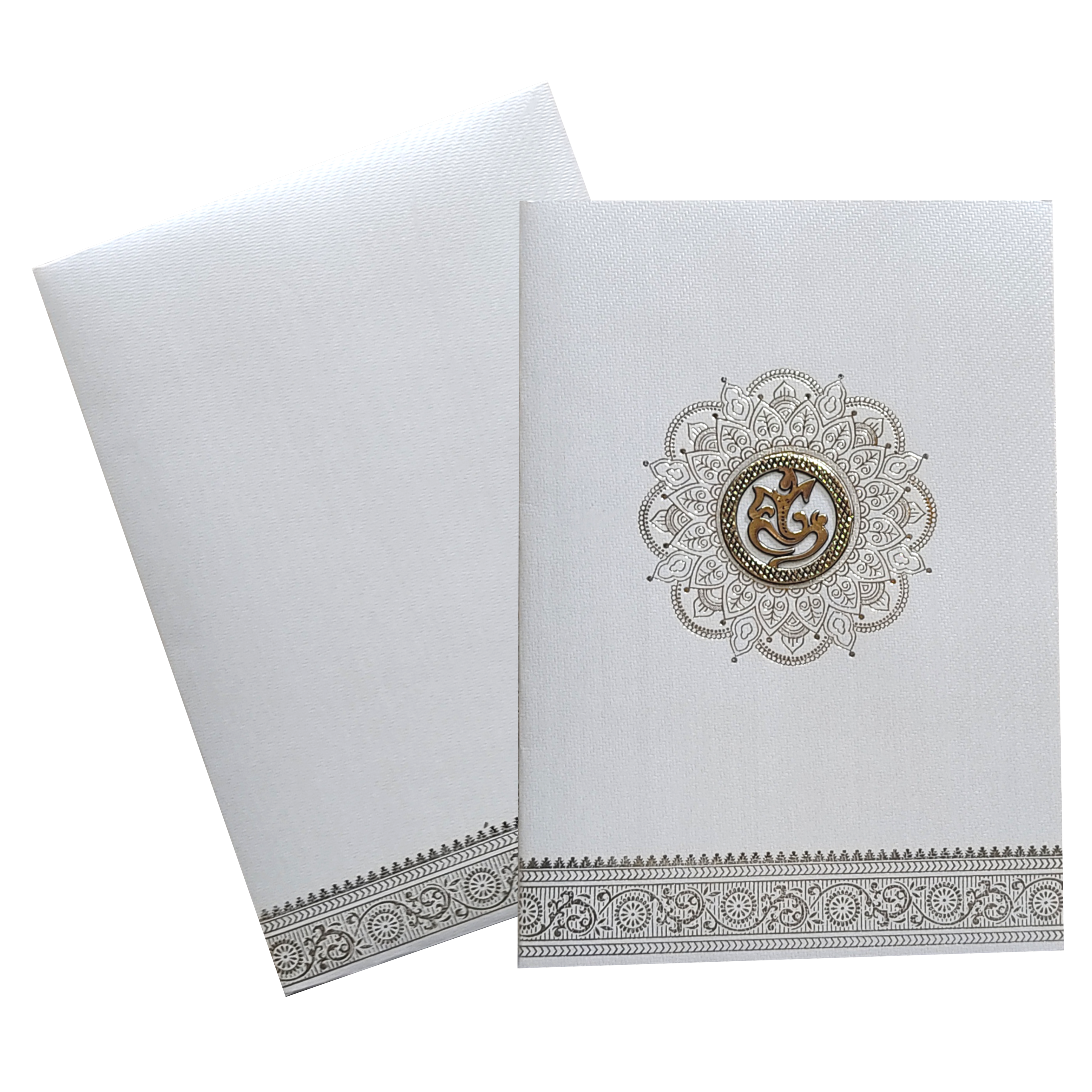 Grey Traditional Single Sheet Wedding Card-King of Cards