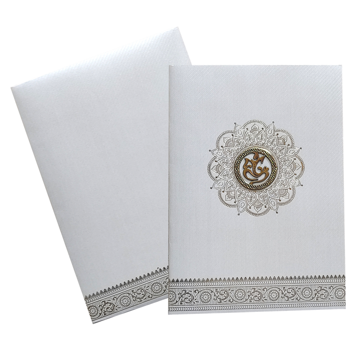 Grey Traditional Single Sheet Wedding Card-King of Cards