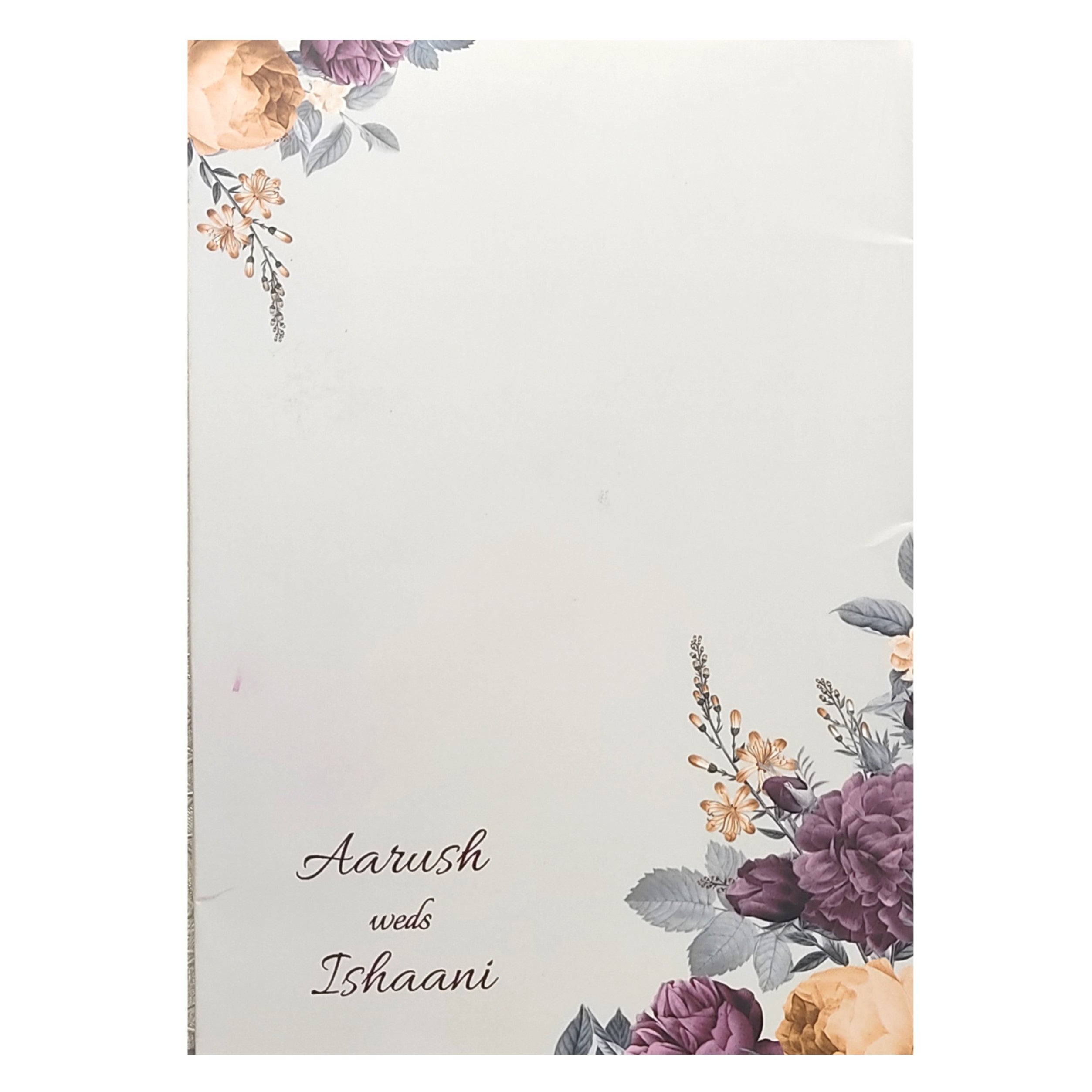 Grey Violet Floral Invitation Card-King of Cards