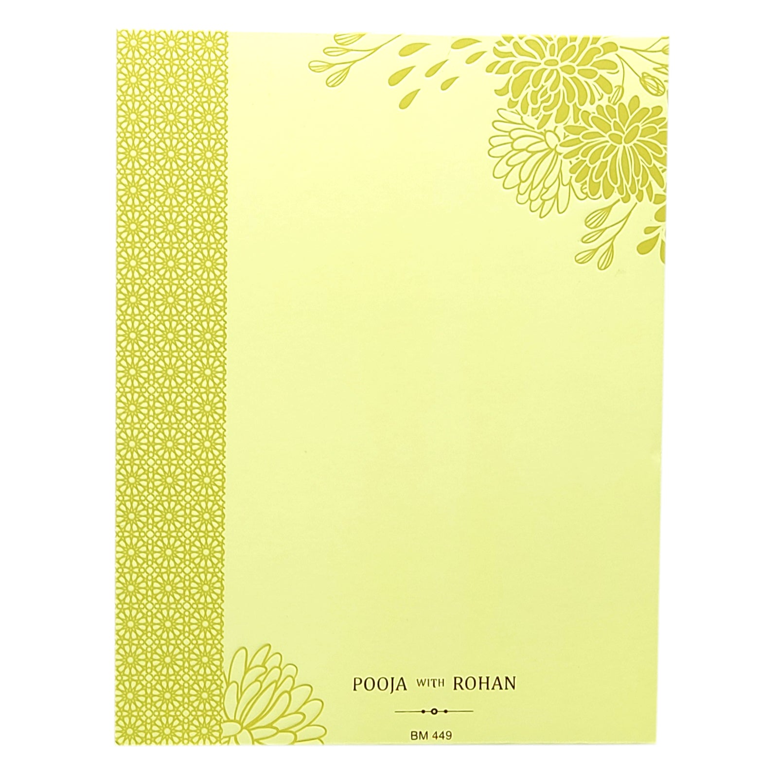 Yellow Pattern Designs Wedding Card-KBM04490
