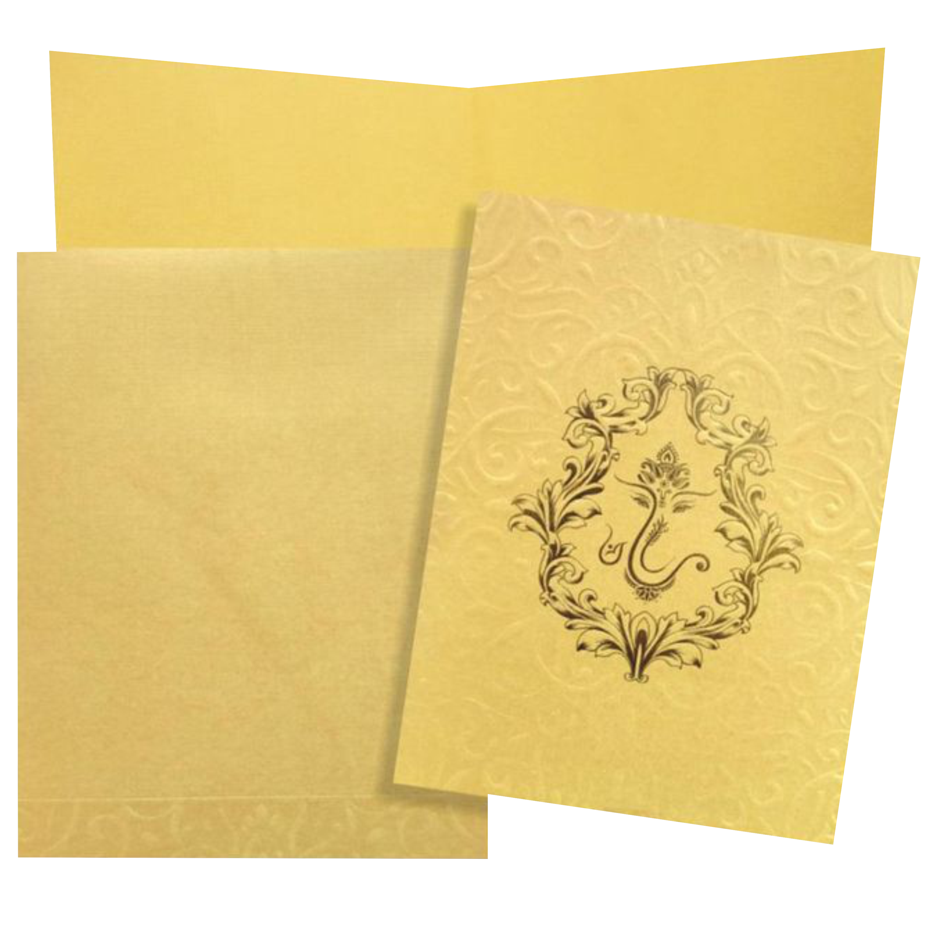 Gold Embossed Floral Ganesha Design