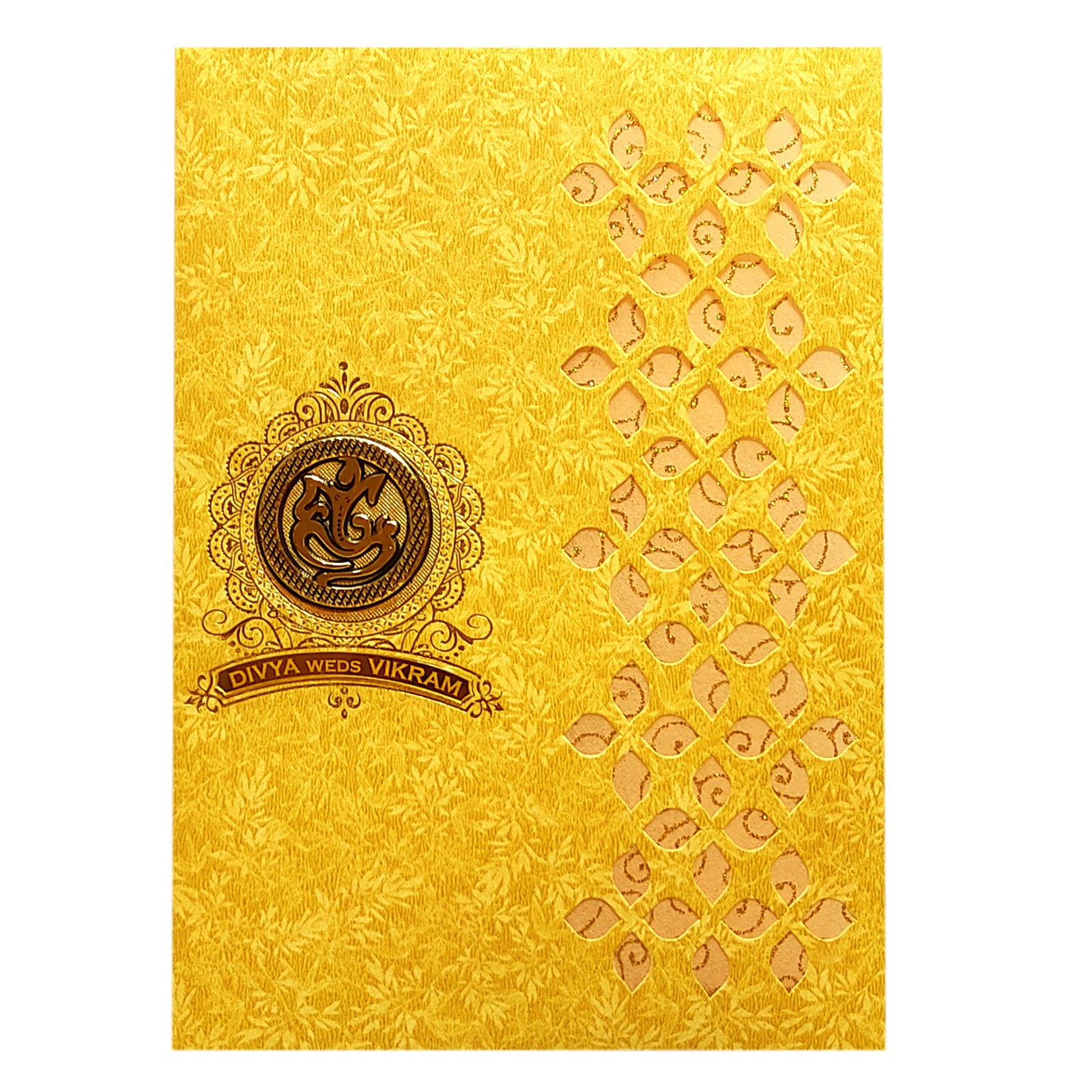 Gold Laser Cut Invitation Card-KNCM33GM