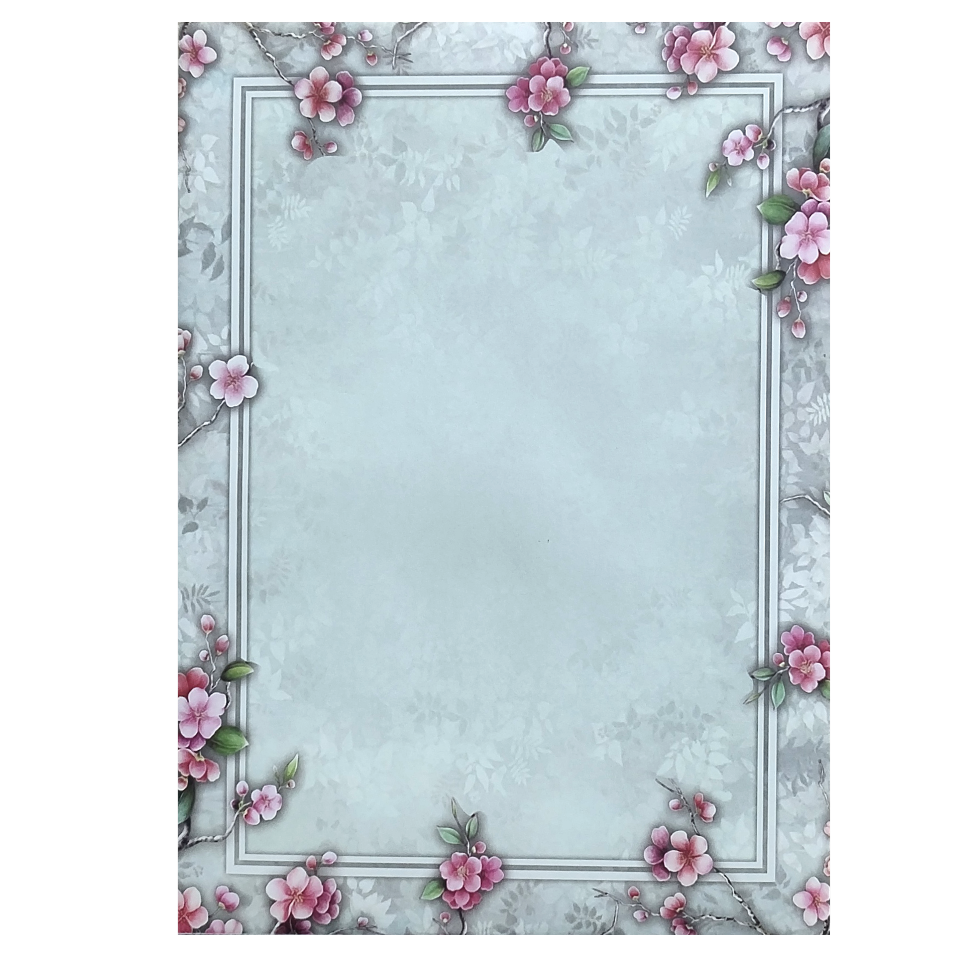 Light Blue Floral Ganesha Invitation Card-King of Cards