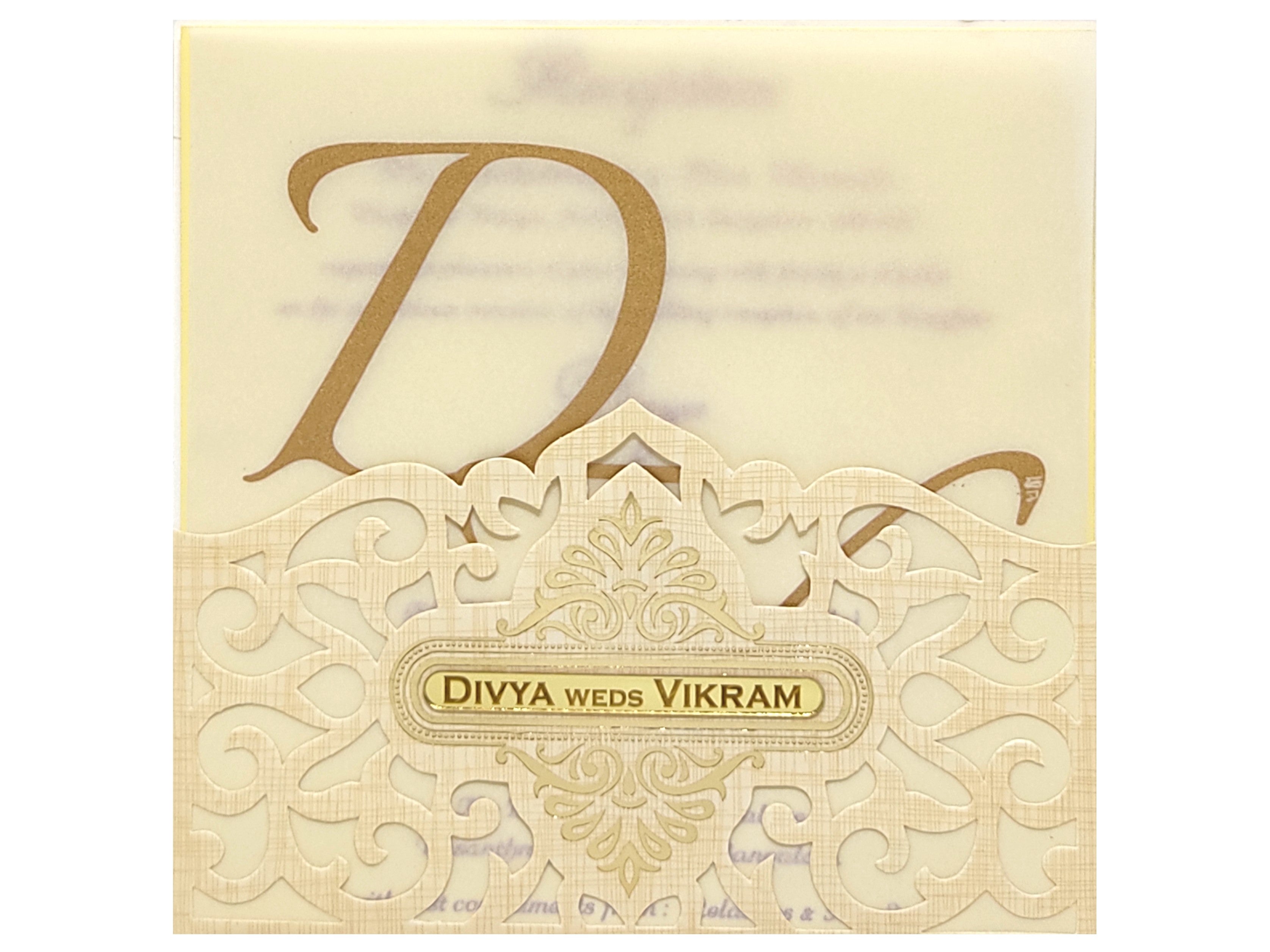 Sandal Premium Floral Panache Designer Card With Name Plate-KNP7002S