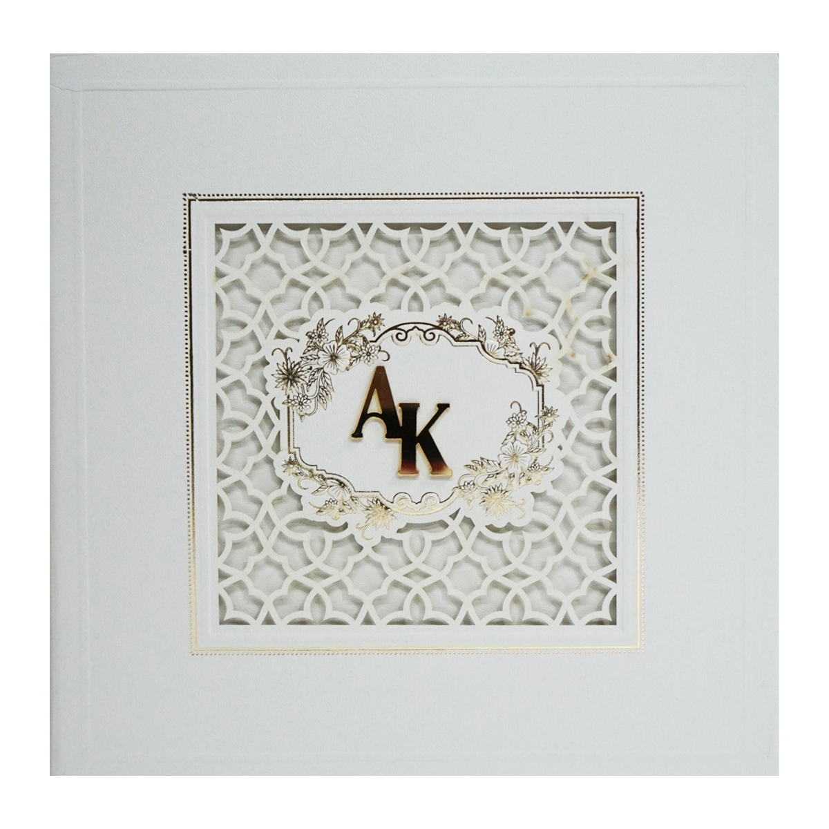 Ivory Laser Cut Padded Wedding Card-King of Cards