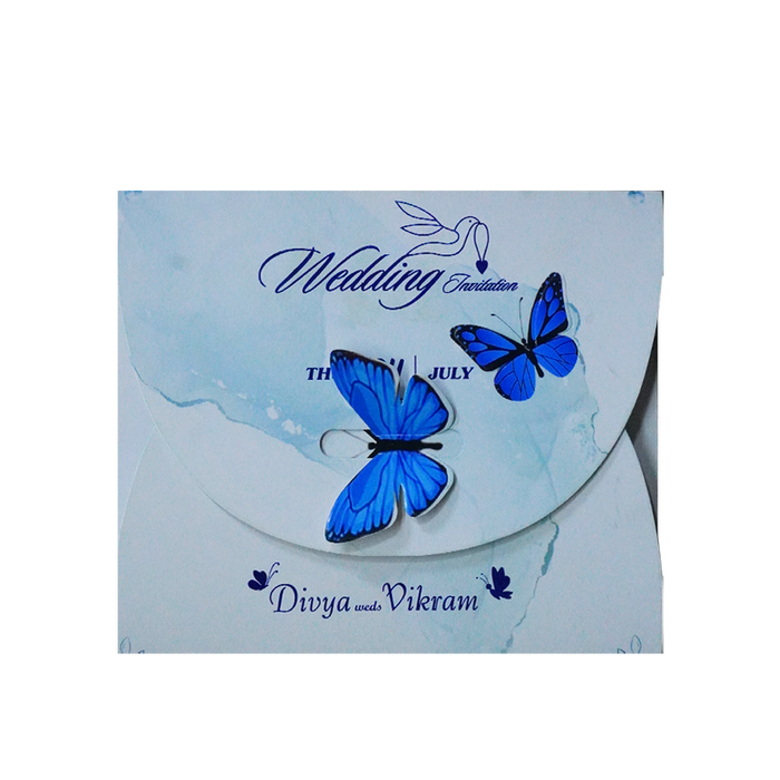 Butterfly Green And Blue Wedding Card-King of Cards