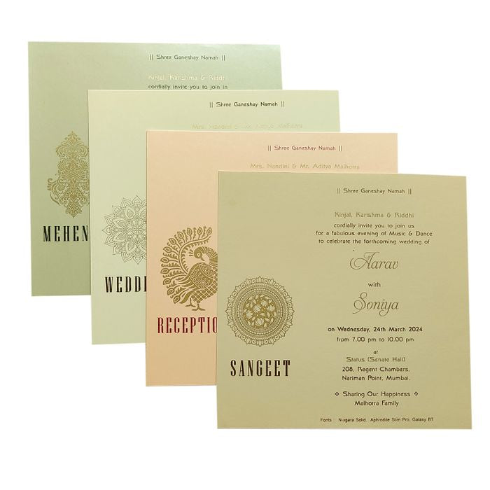 Pale Pink Floral Invitation Card-King of Cards