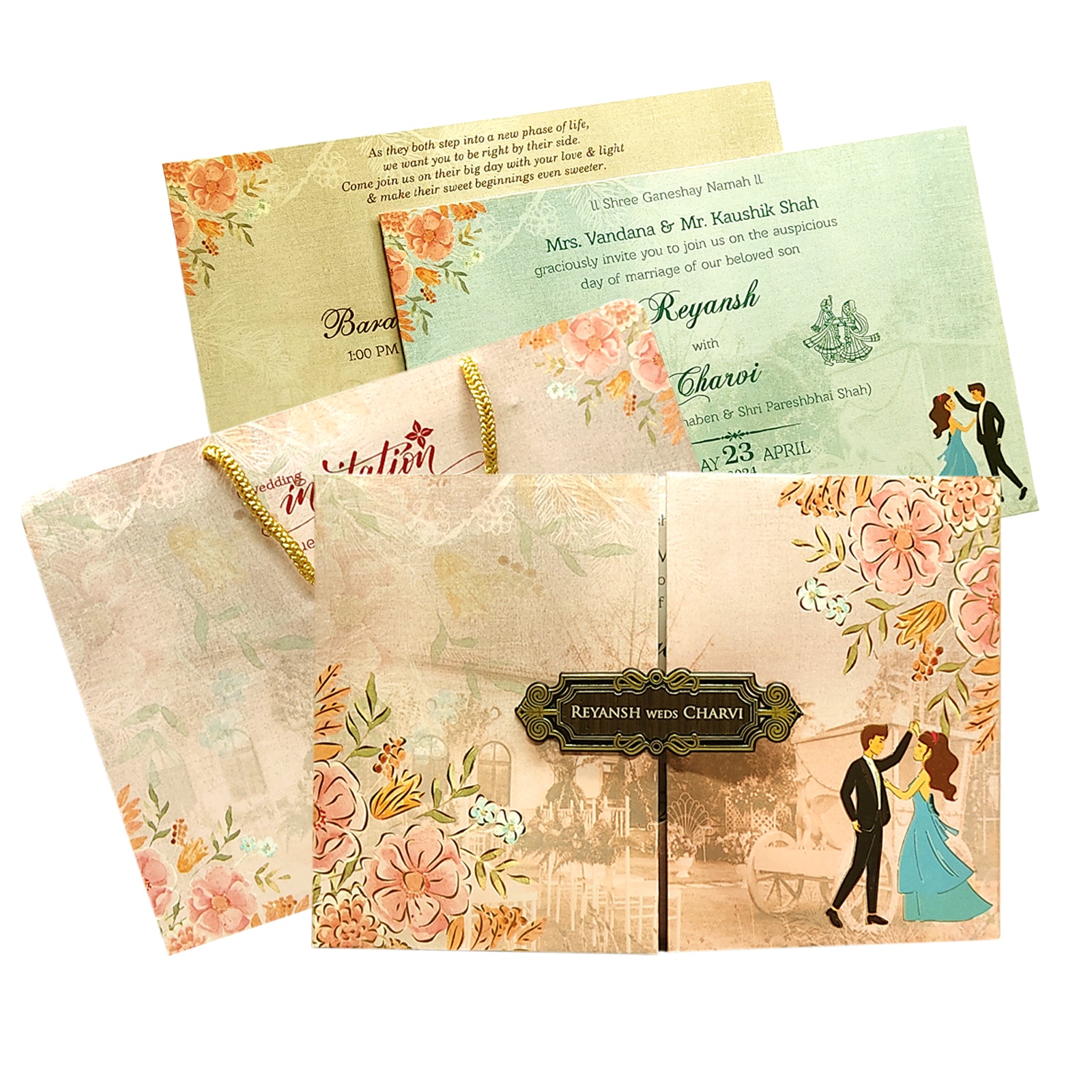 Celebrate in style with customized Pale Pink Wedding Card Order now! ?WhatsApp Support ?Express Delivery.