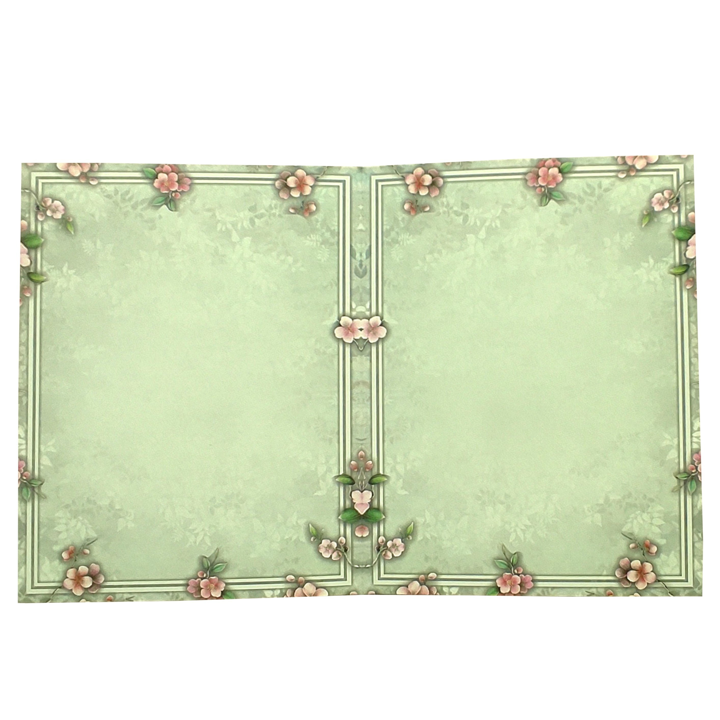 Green Floral Nameplate Invitation Card-KNKN6304