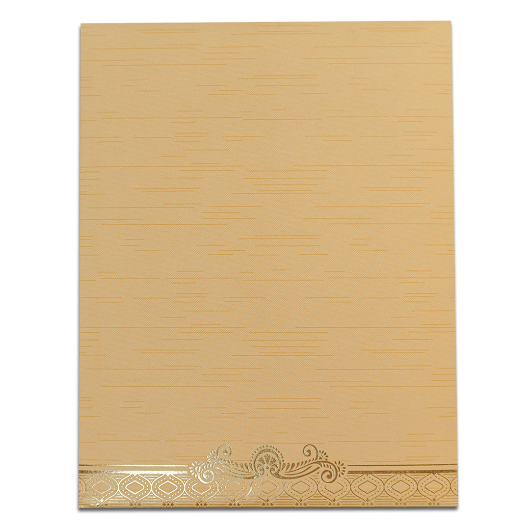 Gold Foil Ganesha Floral Wedding Card-KNKR5033G