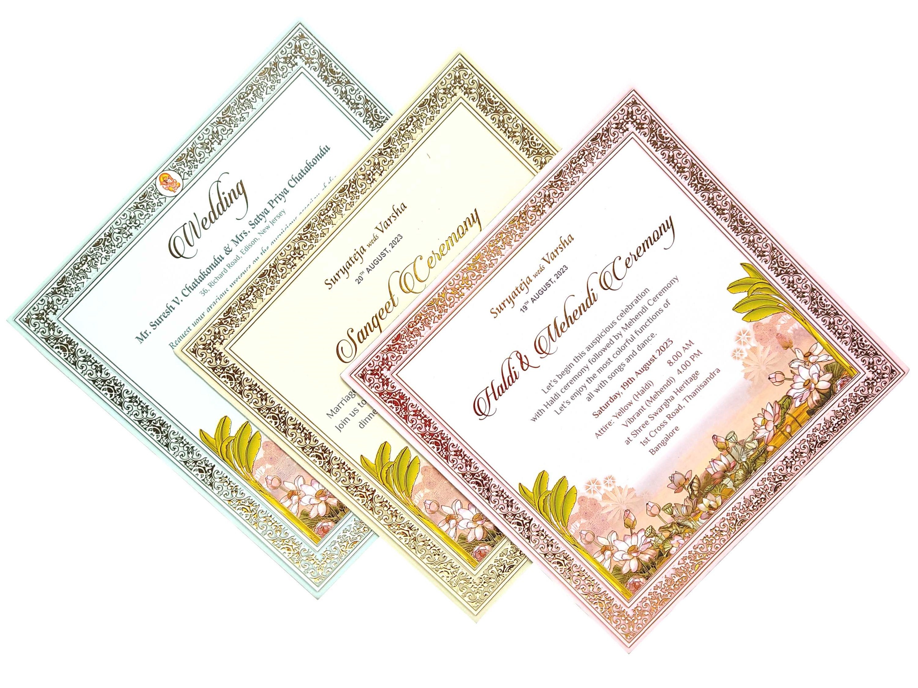 Pink Premium Balaji Padmavati Theme Invitation Card-KNKUP055-King of Cards