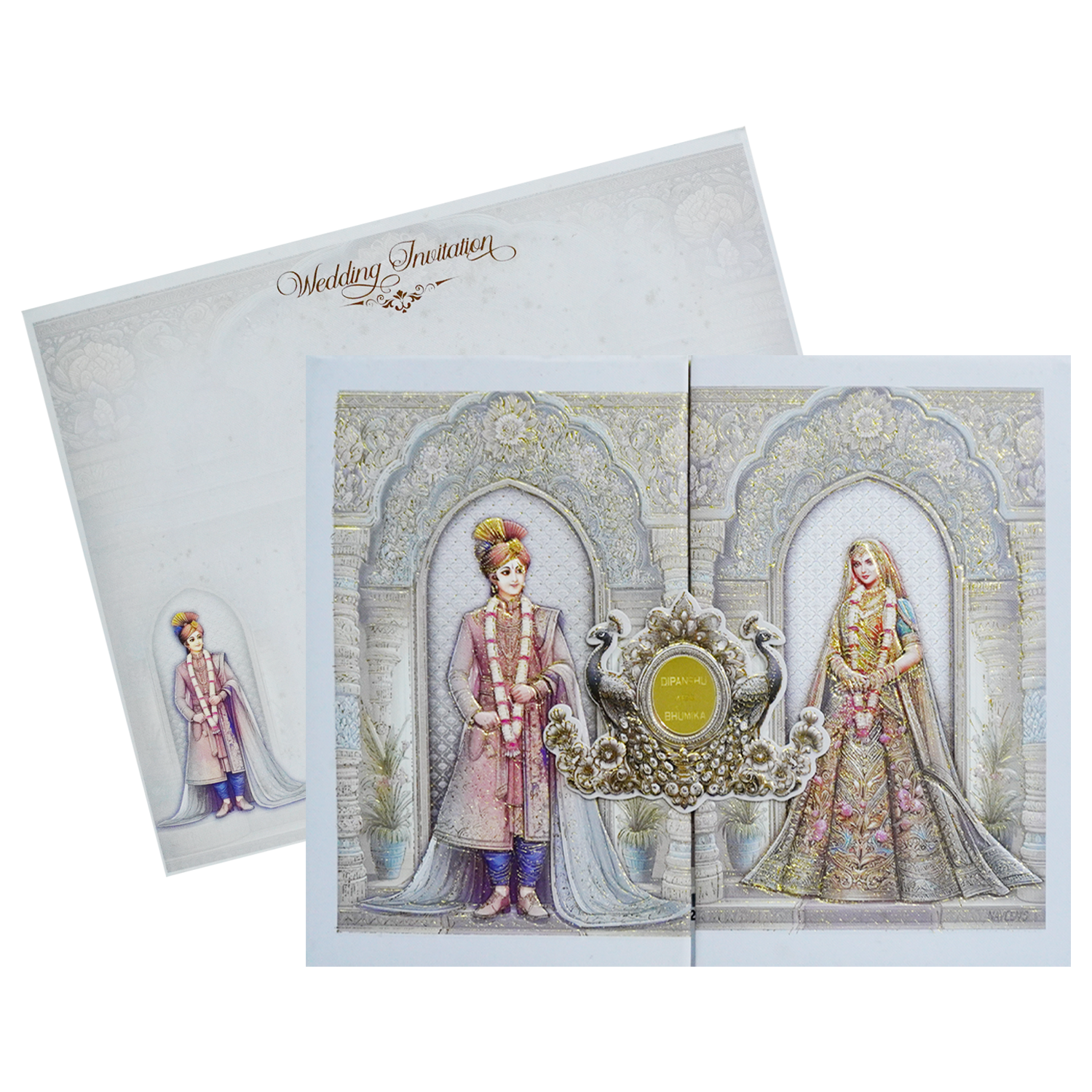 Light Pale Blue Padded Invitation-King of Cards