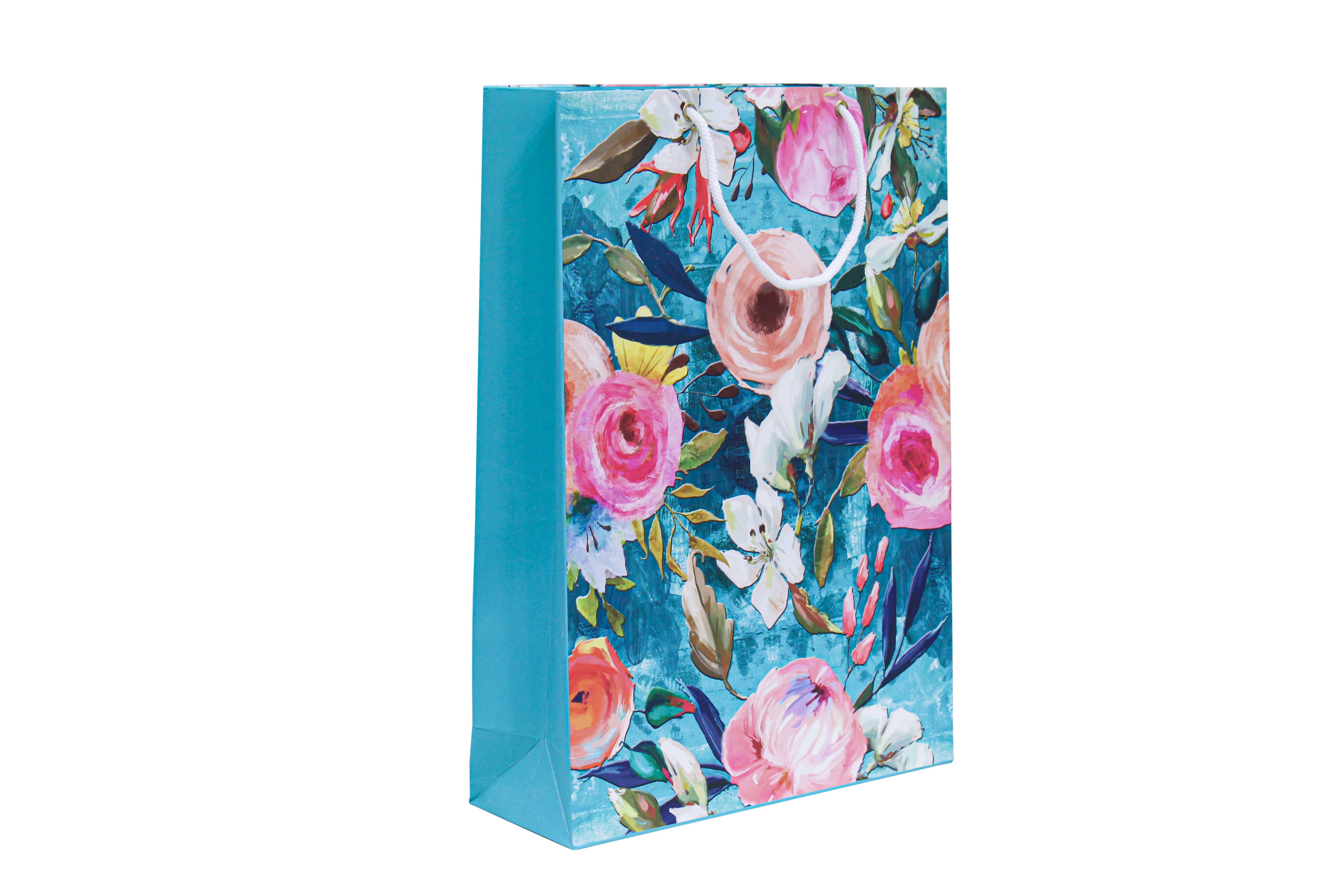 Blue Colourful Floral Bag-BBVGSBMFDB