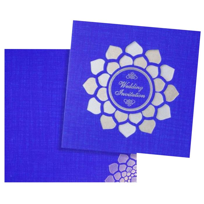 Dashing Blue Shading With Laser Cut Wedding Card - KNW43361-King of Cards
