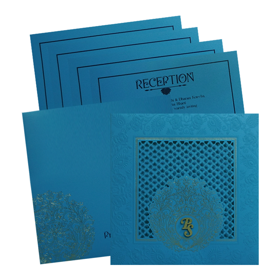 Aqua Blue Premium Invitation Card-KPR24490