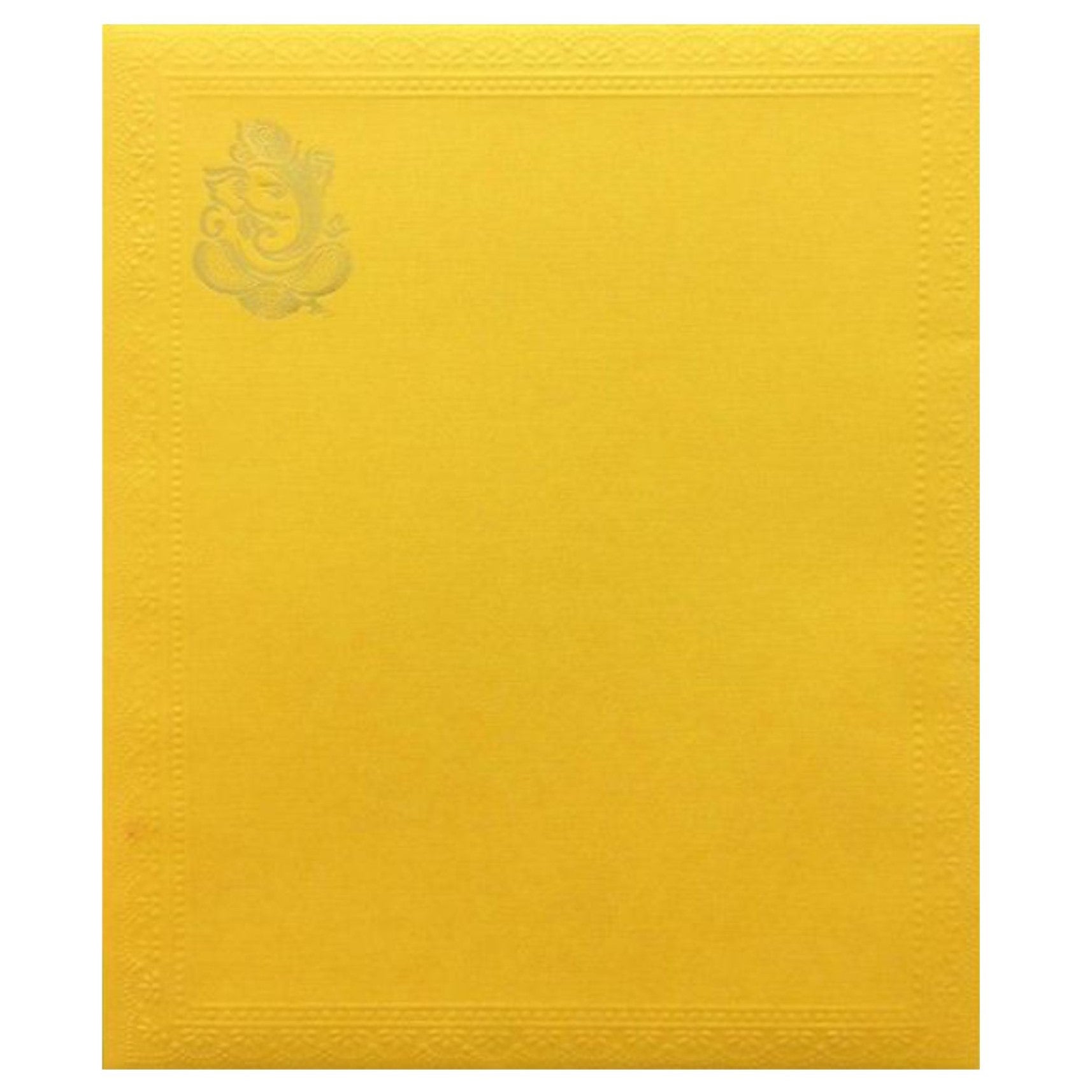 Sparkling Gold Color Ganesha Wedding Card-KNK50060