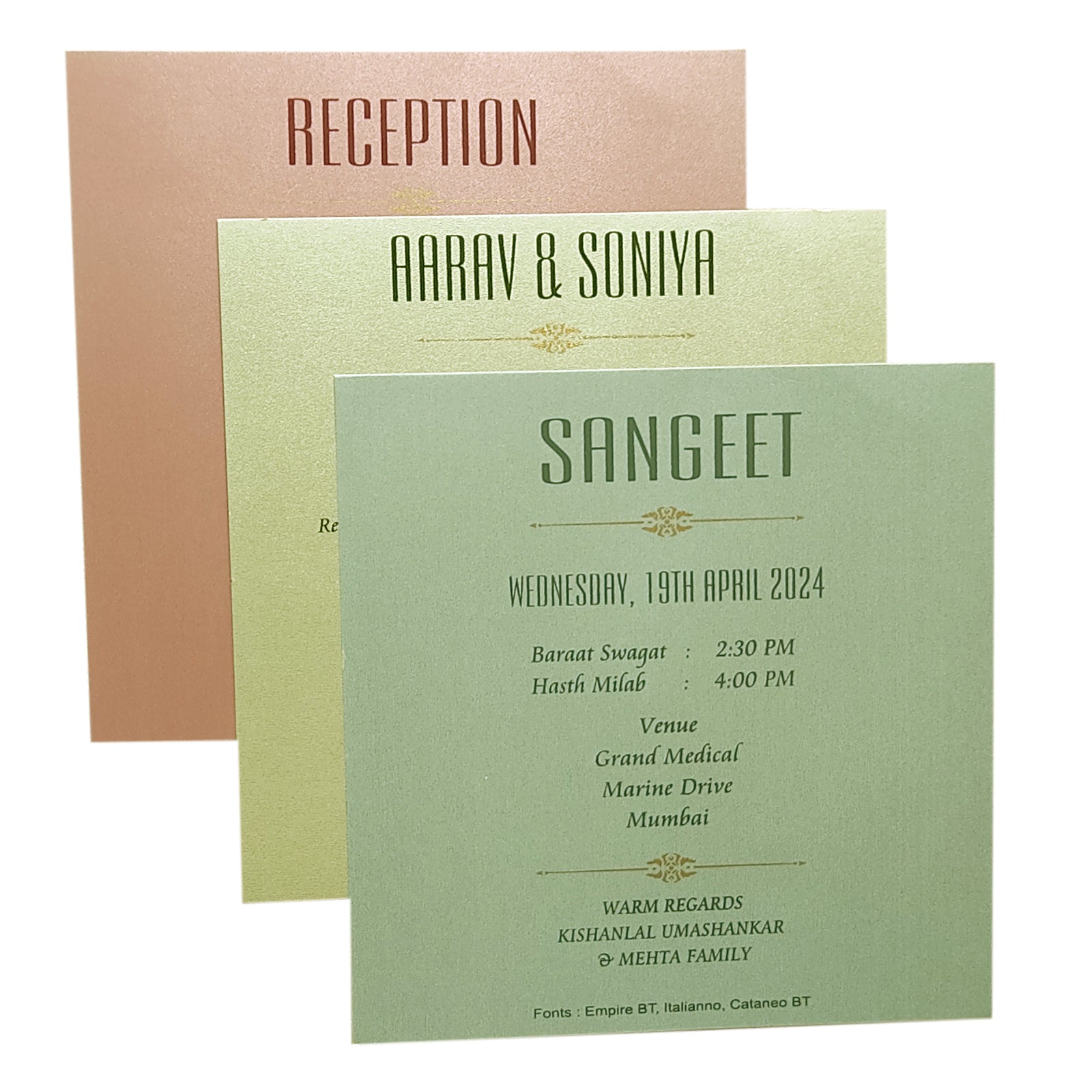 Cream Tracing Invitation Card-KRC29170