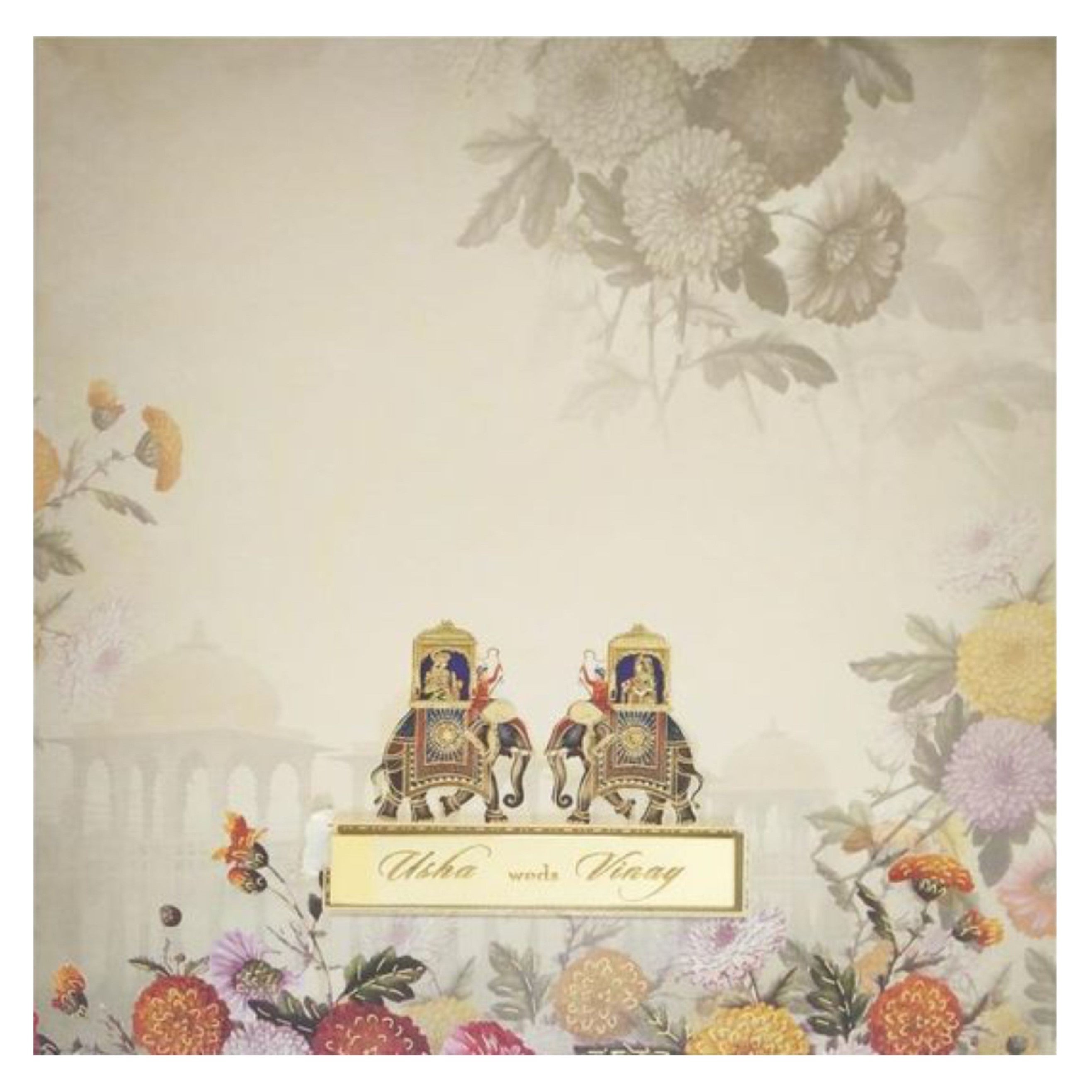 Grey Padded Stiff Board Invitation In Offset-KNPO5503Y