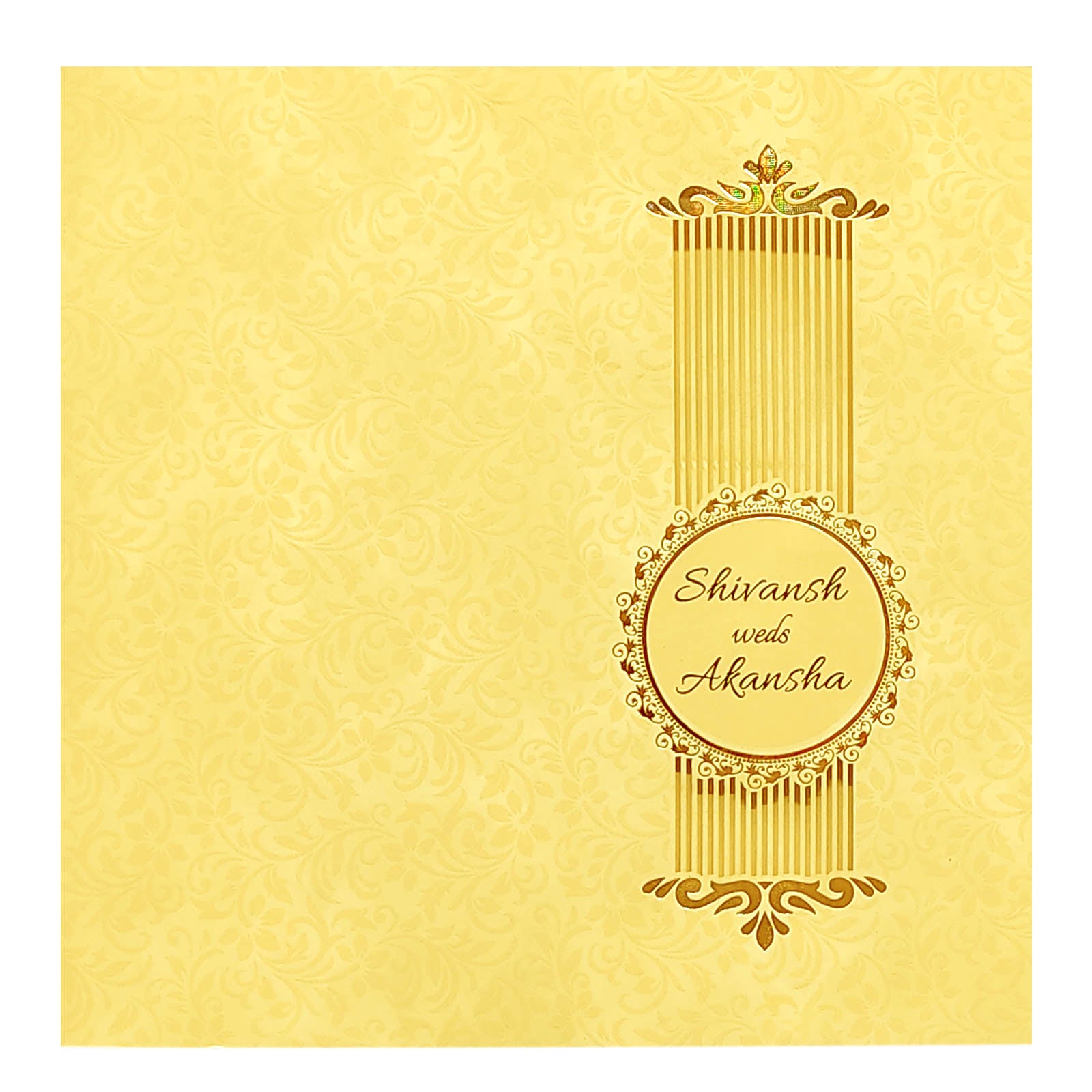 Cream Floral Invitation Card-KRC28170