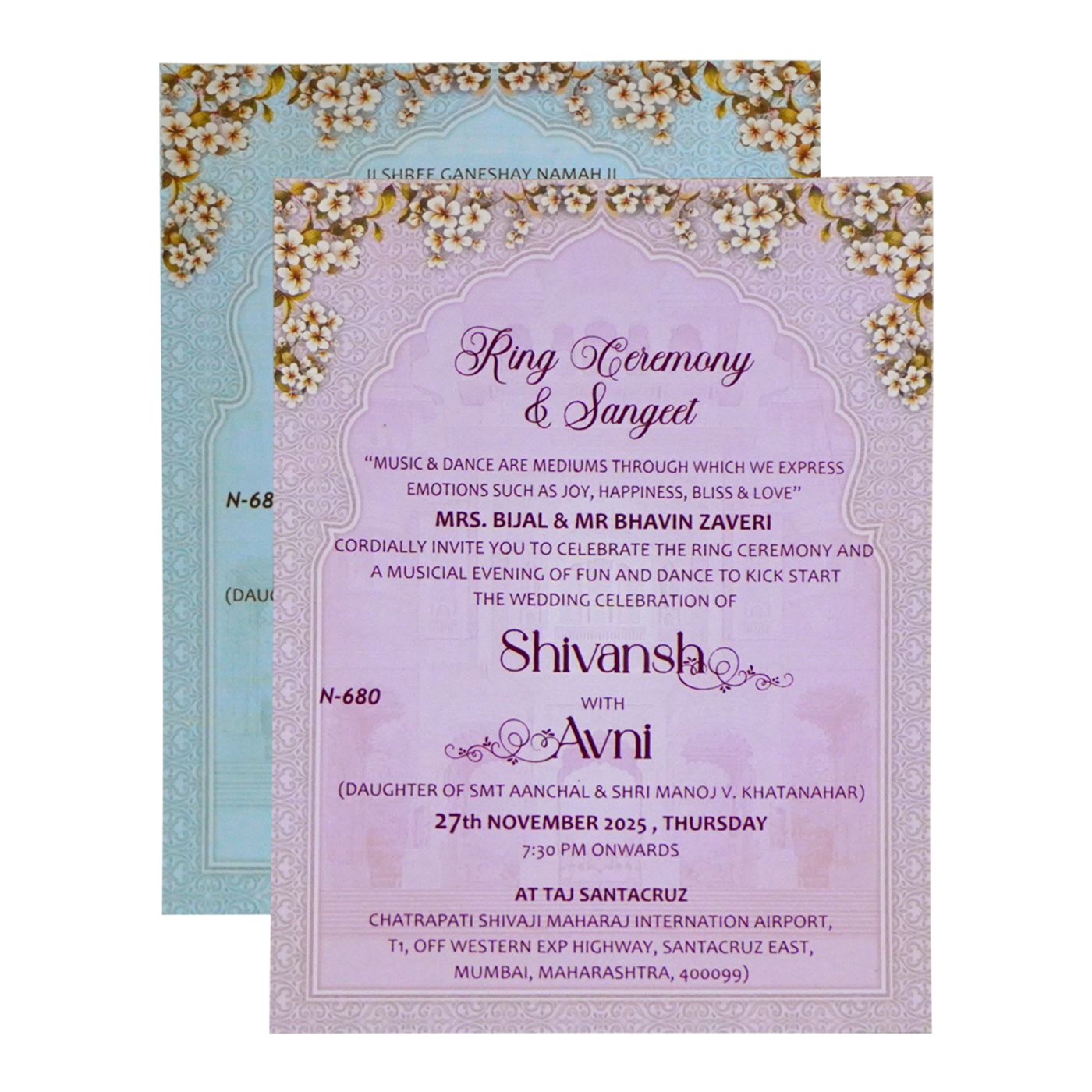Pale Beige Brown Wedding card-KVN06800