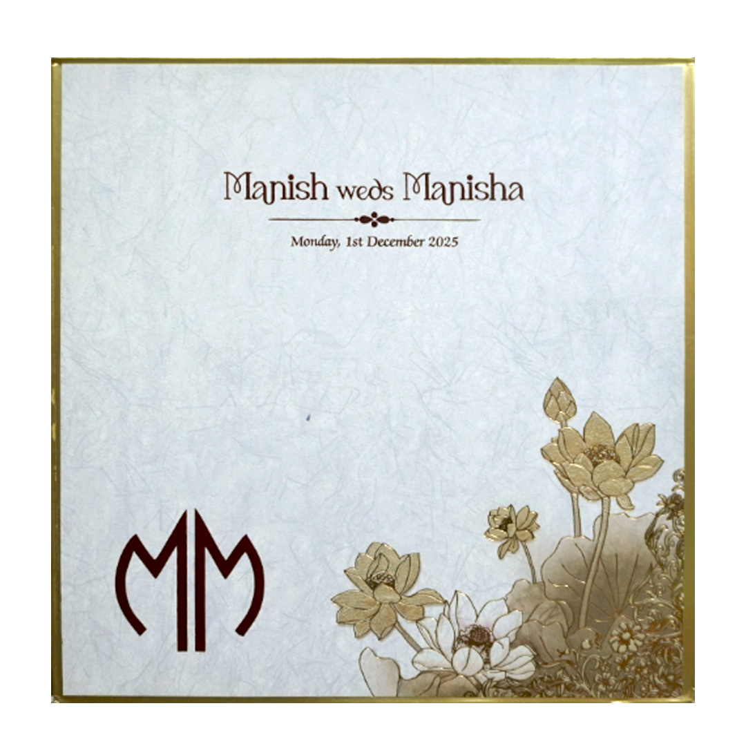 Grey Premium Padded Marriage Card-King of Cards