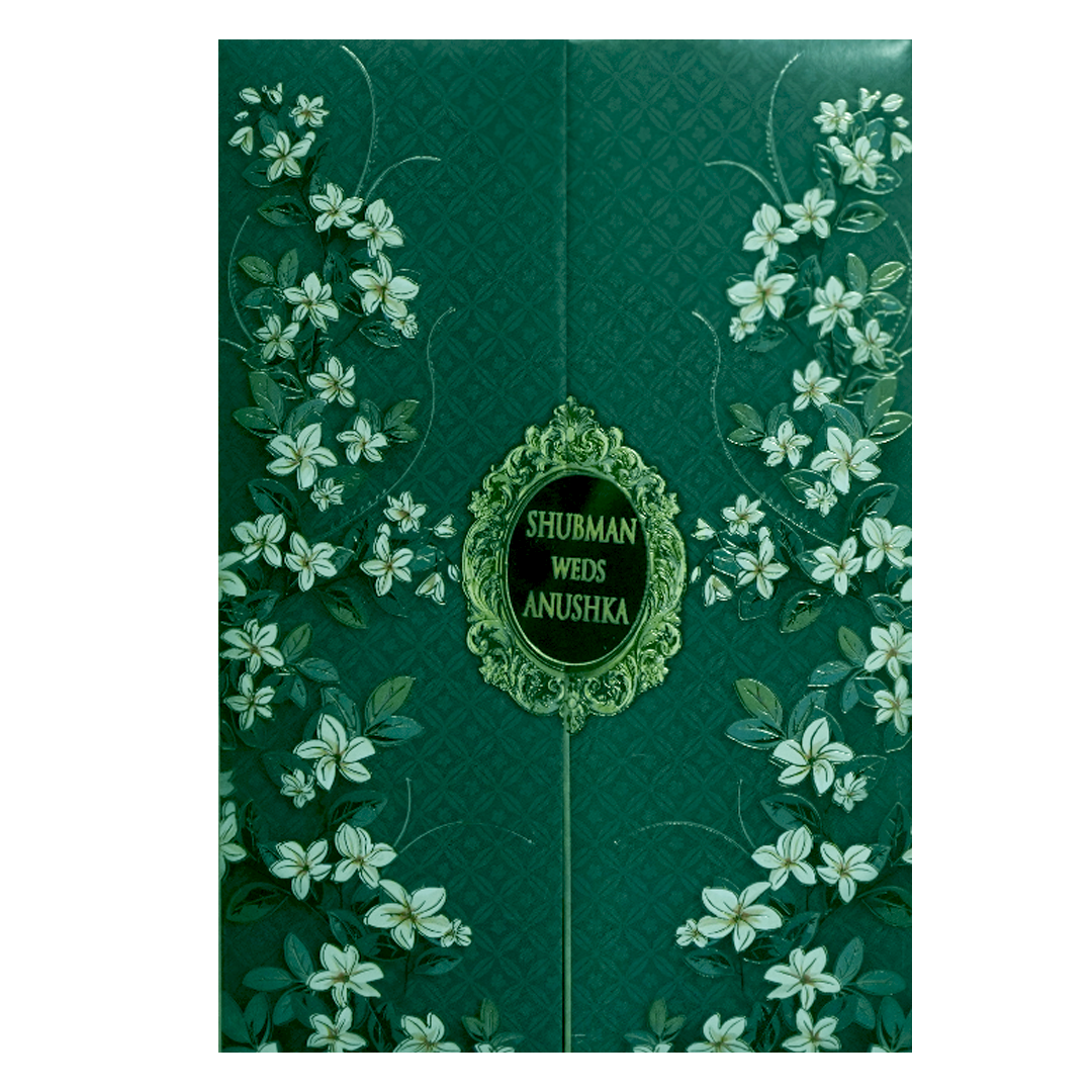Green Padded Wedding Invitation Card-KRB8270