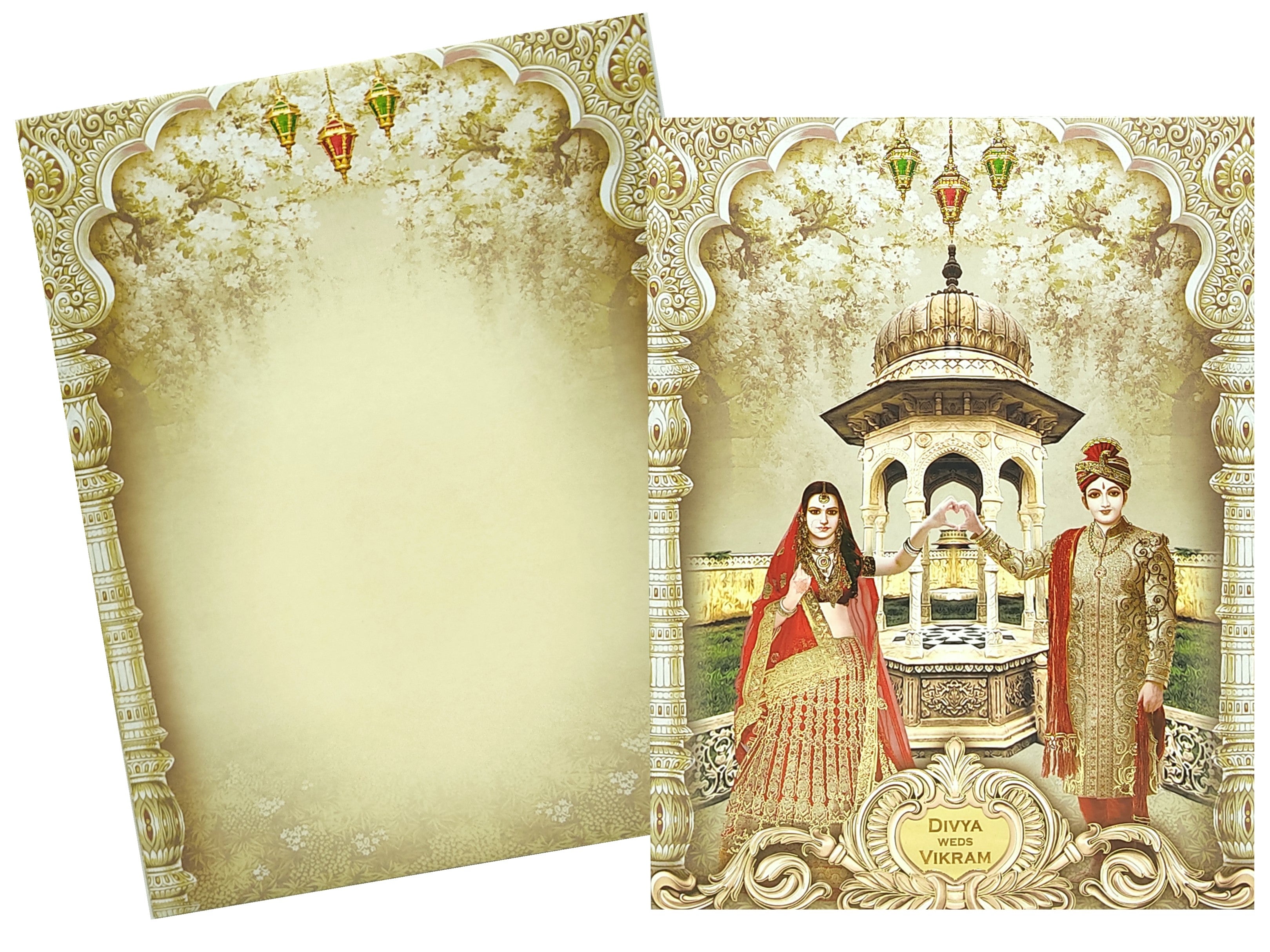Bride And Groom Jumbo Offset Print Invitation Card-KNKJ1092