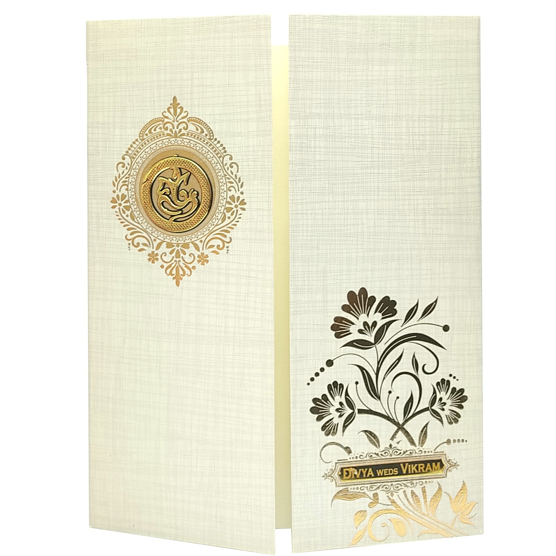 Grey Door Type Floral Design With Ganesha Sticker-KNK9406G