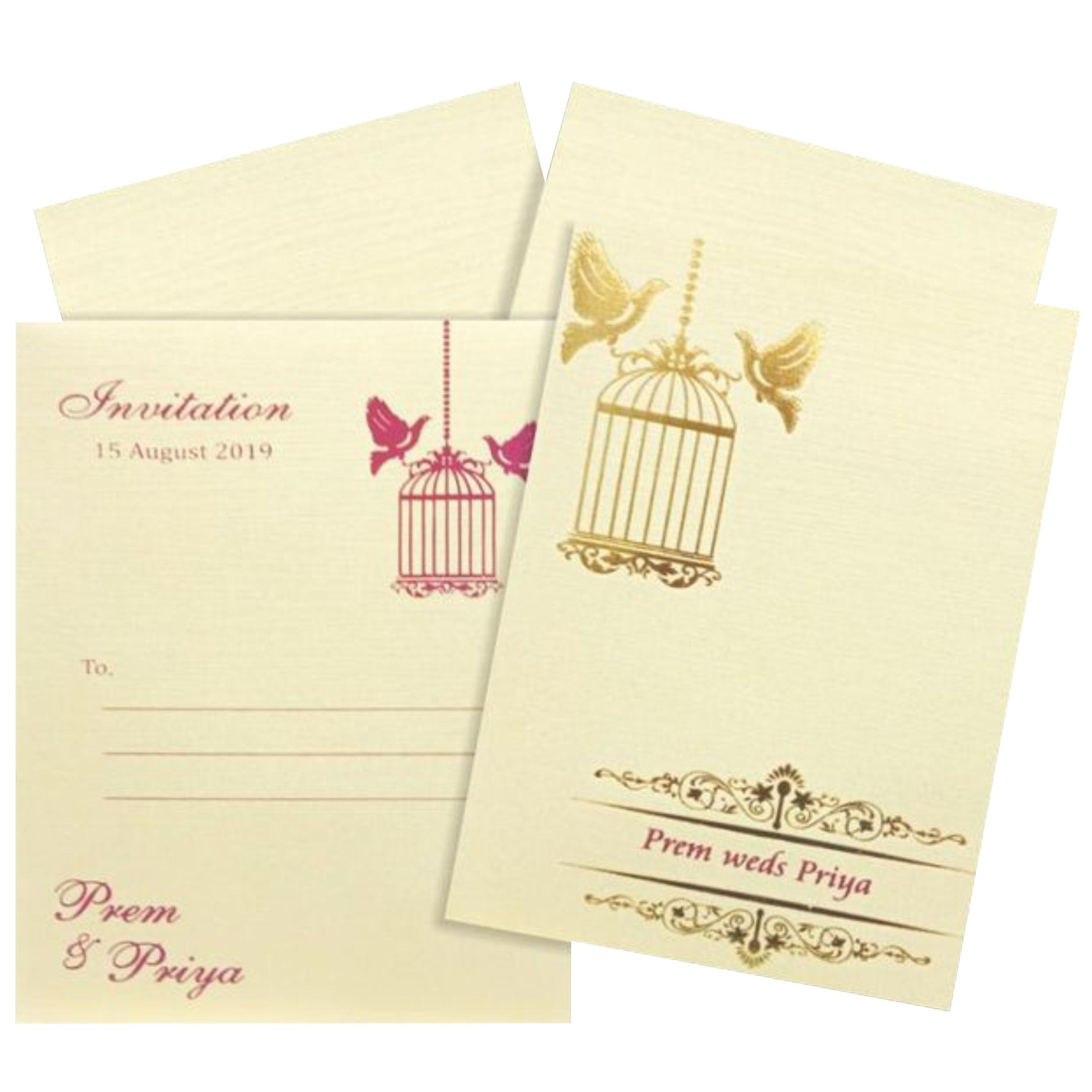 Sparkling Cream Invitation Card-Knkp001c