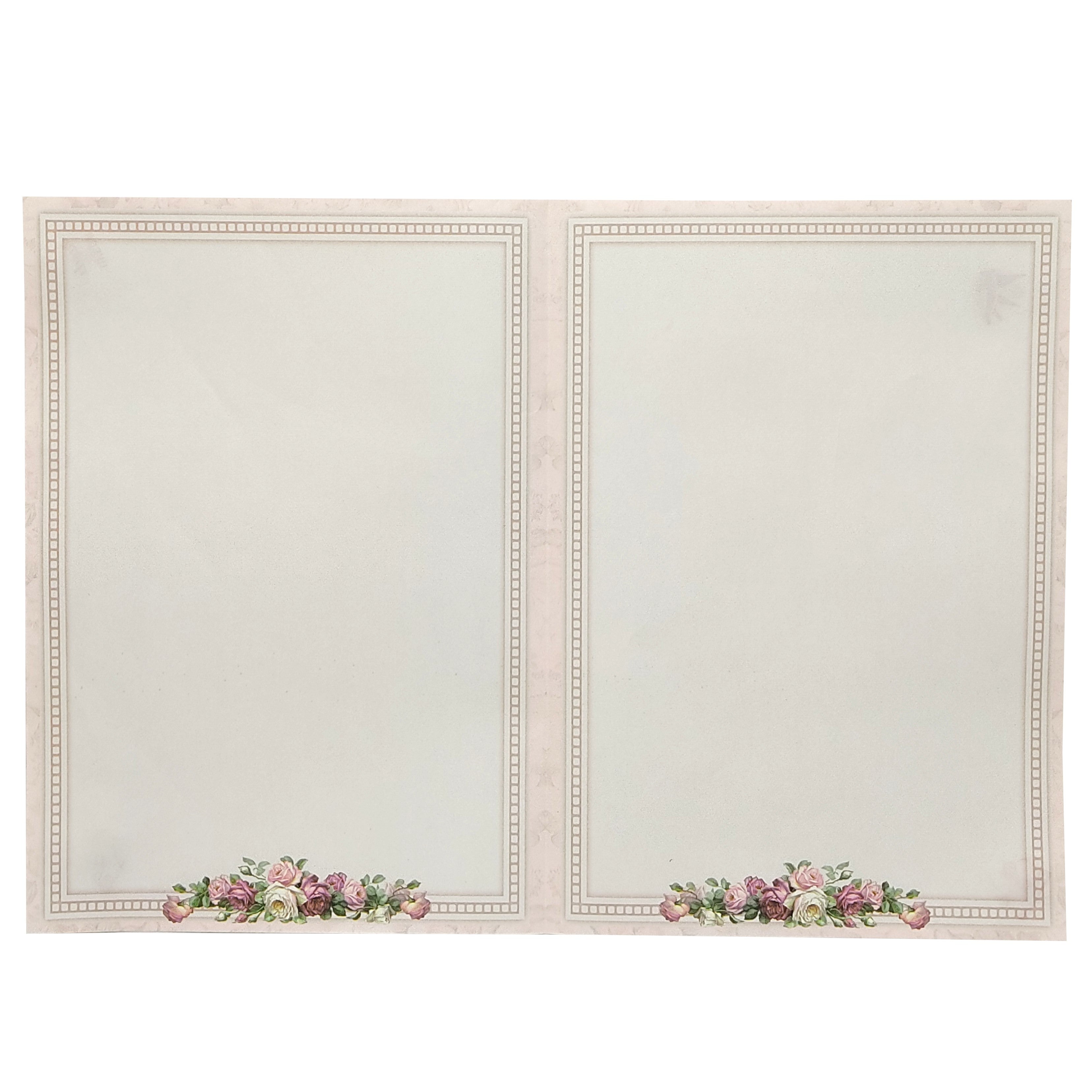 Cream Pink Floral Wedding Card - KNCP254P