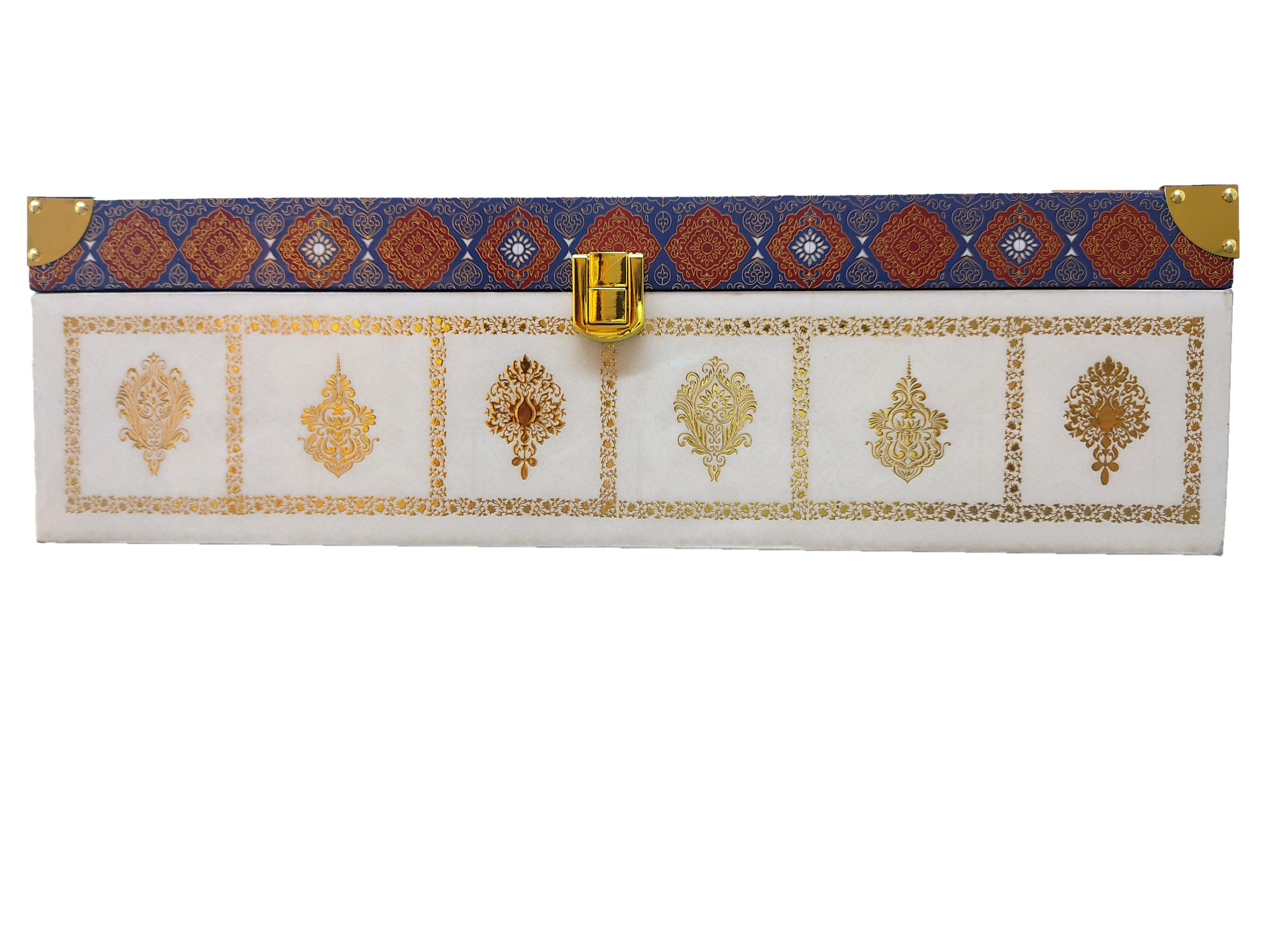 Cream Ultra Royal Premium Invitation Card With Sweet Boxes-KNKUP042