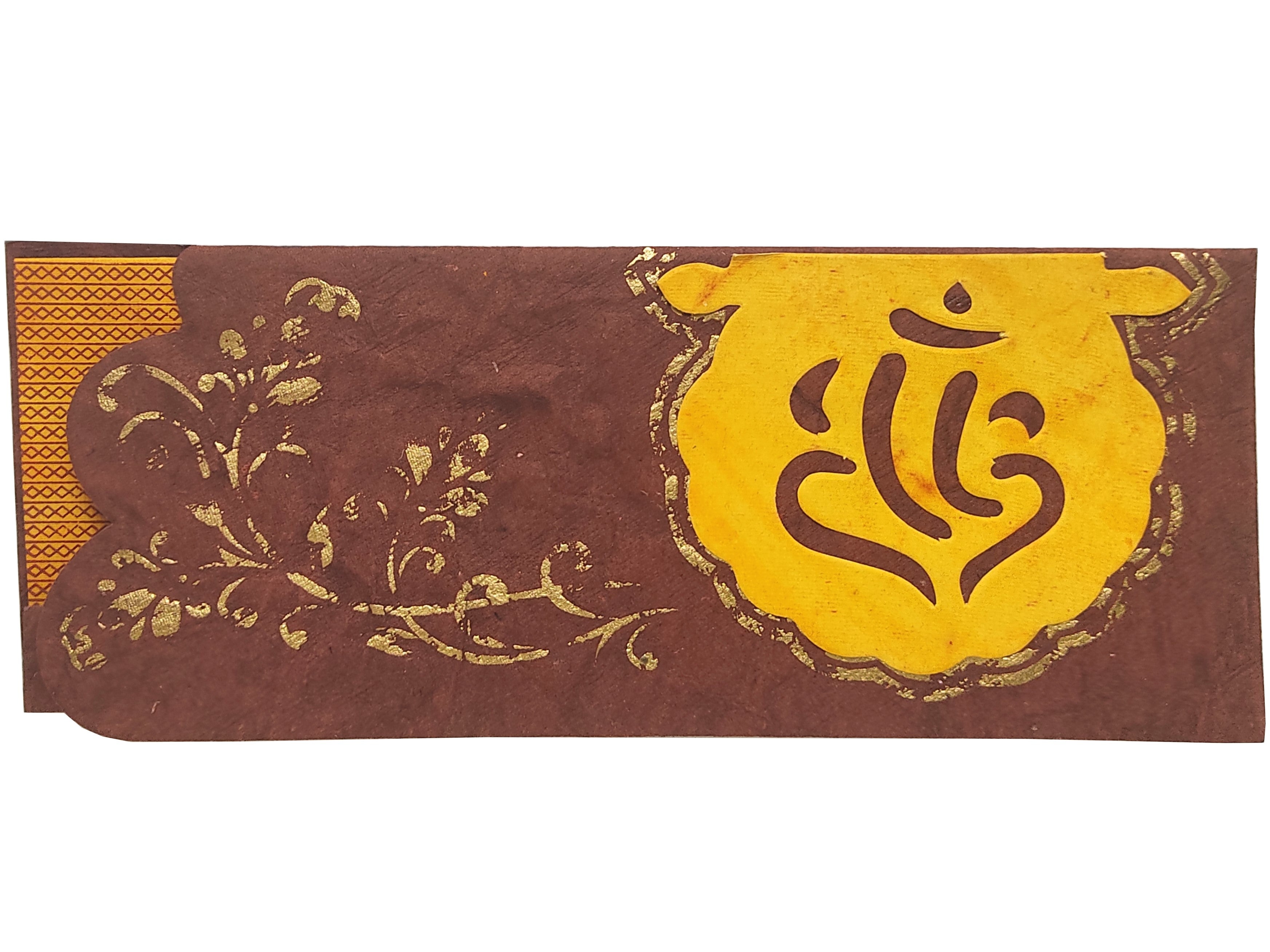 Invitation Card - Yellow and Maroon divine Ganesha Invitation Card-KNK2693