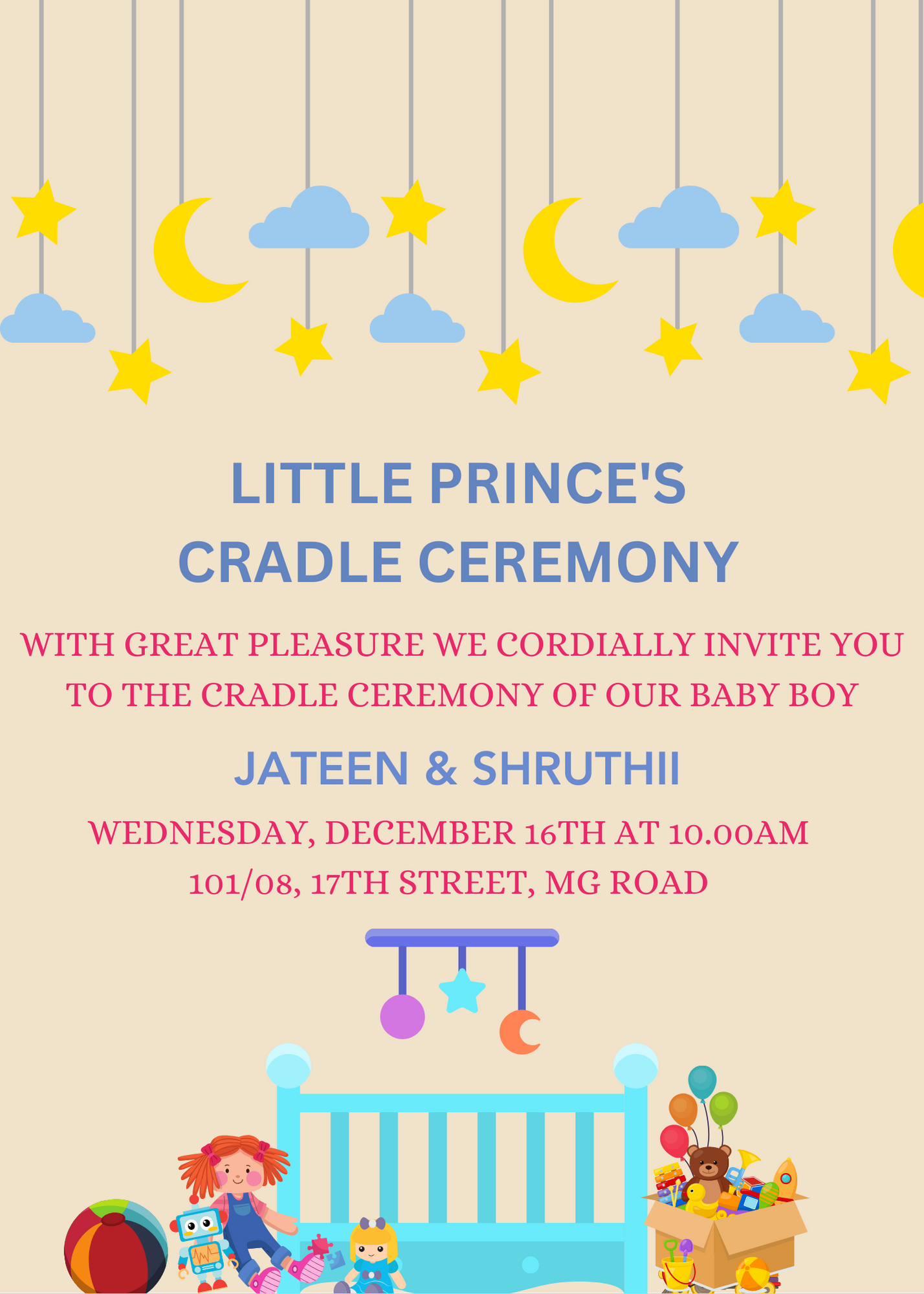 Blue Cloud Cradle Ceremony Invitation-AACRA001