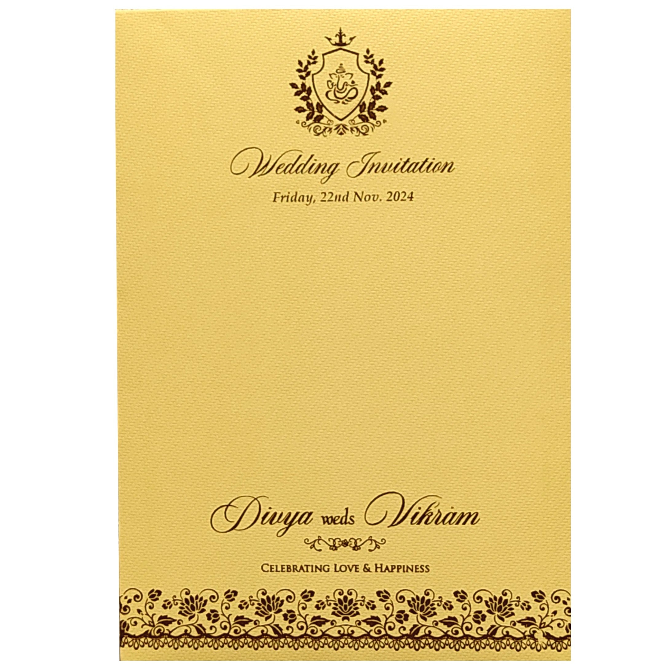 Gold Texture Single Sheet Invitation Card-King of Cards