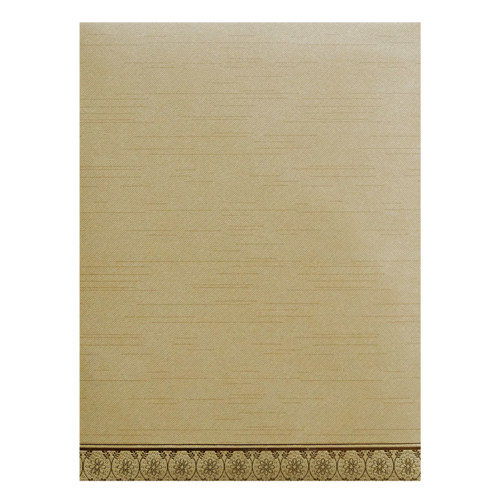 Cream Ganesha Nameplate Wedding Card-King of Cards