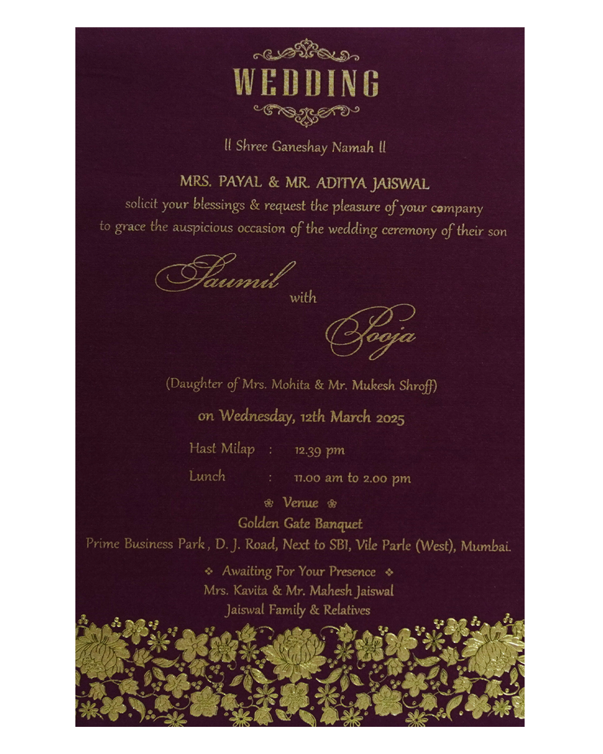 Dark Red Single Sheet Card-King of Cards