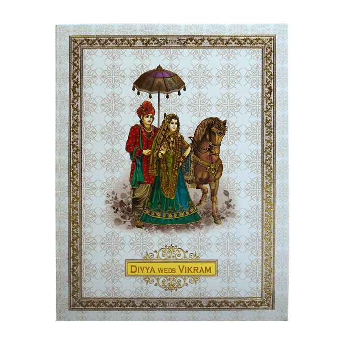 Ivory White Wedding Invitation-King of Cards