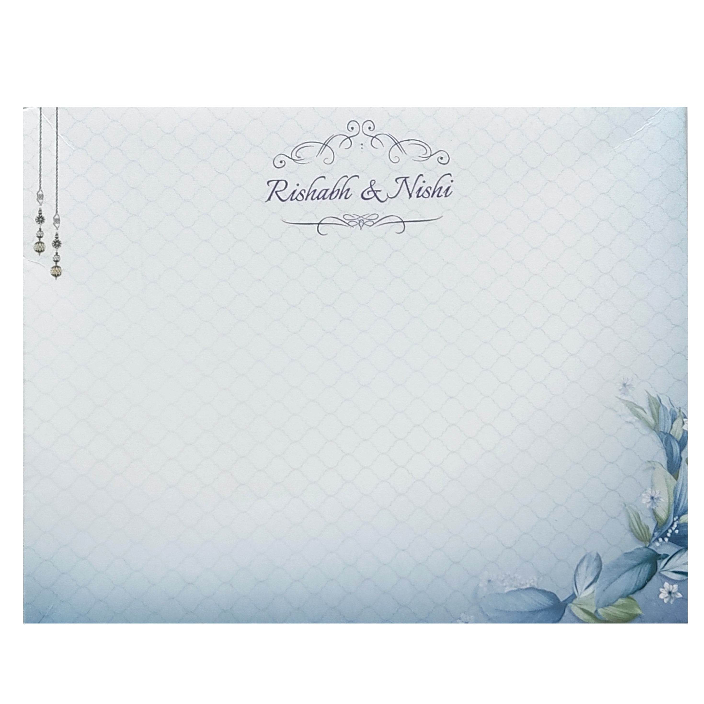 Blue Leaf Invitation Card-KRC29980