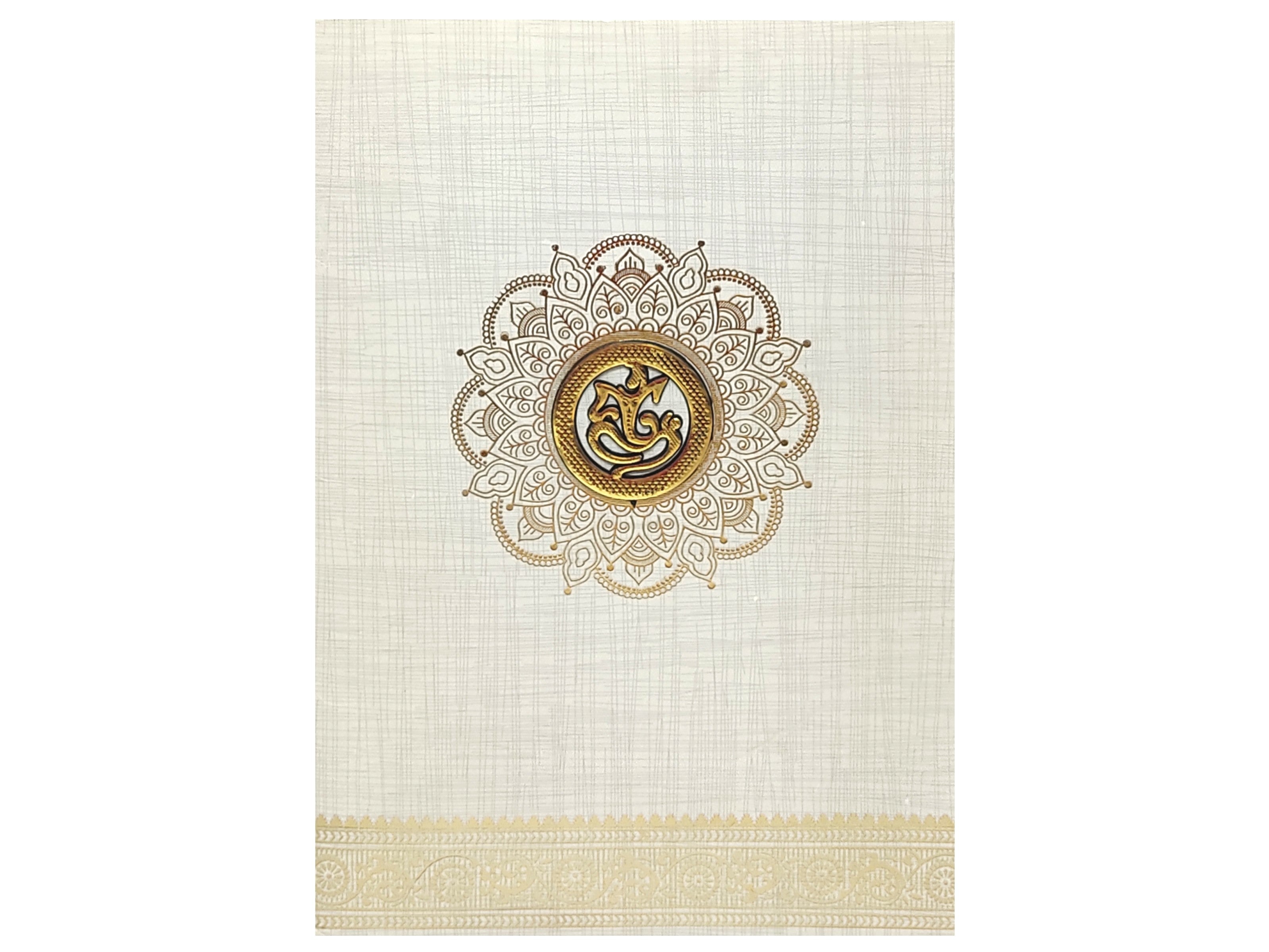 Grey Classic Met Rangoli Design With Ganesha-KNCM26GF