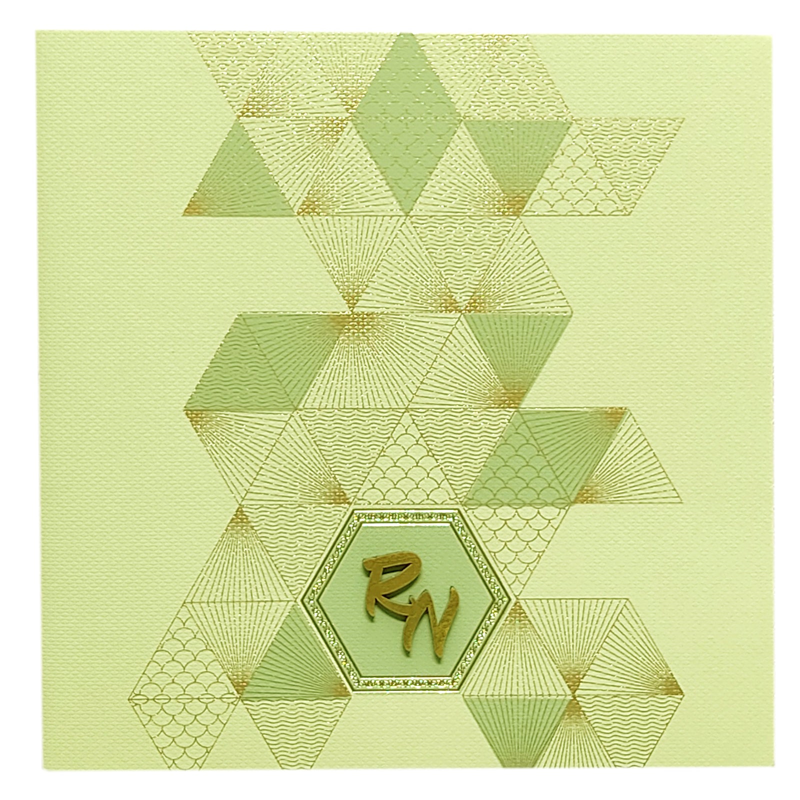 Green Geometric Design Invitation Card-KRC29491
