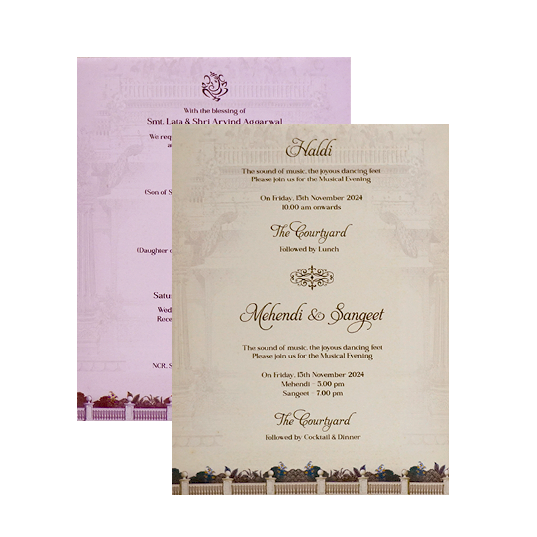 Light Apricot Pink Padded Invitation-KSI12170