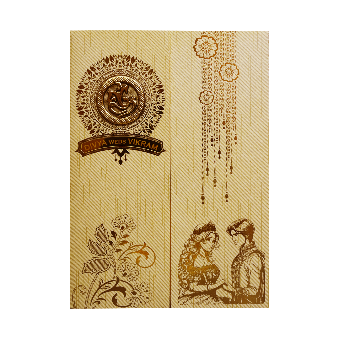 Cream Textured Door-Style Invitation Card-King of Cards