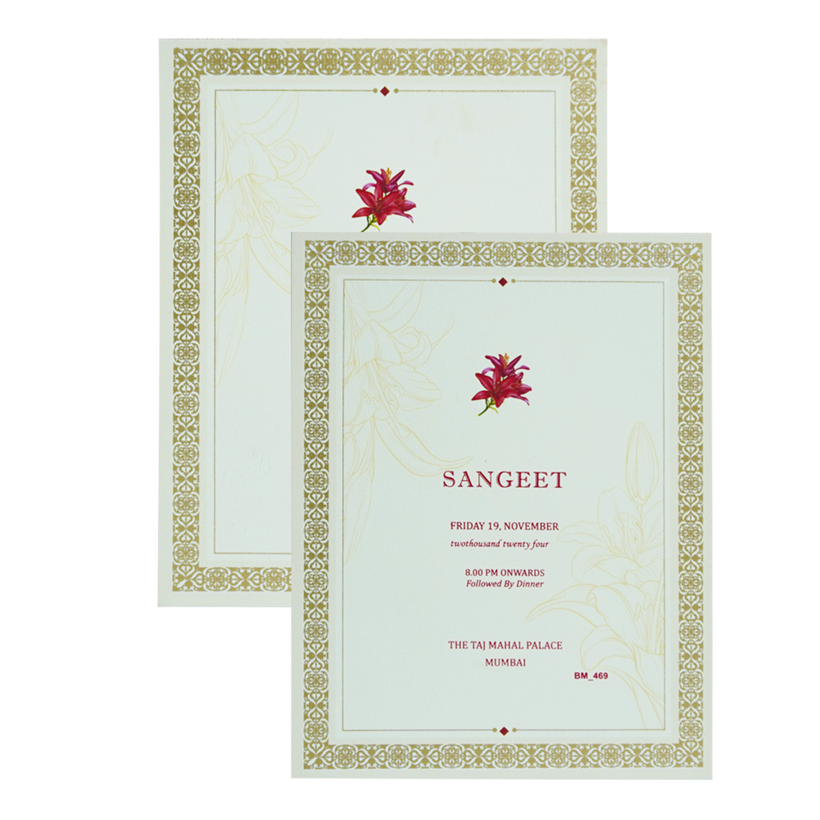 Cream Padded Premium Wedding Card-KBM04690