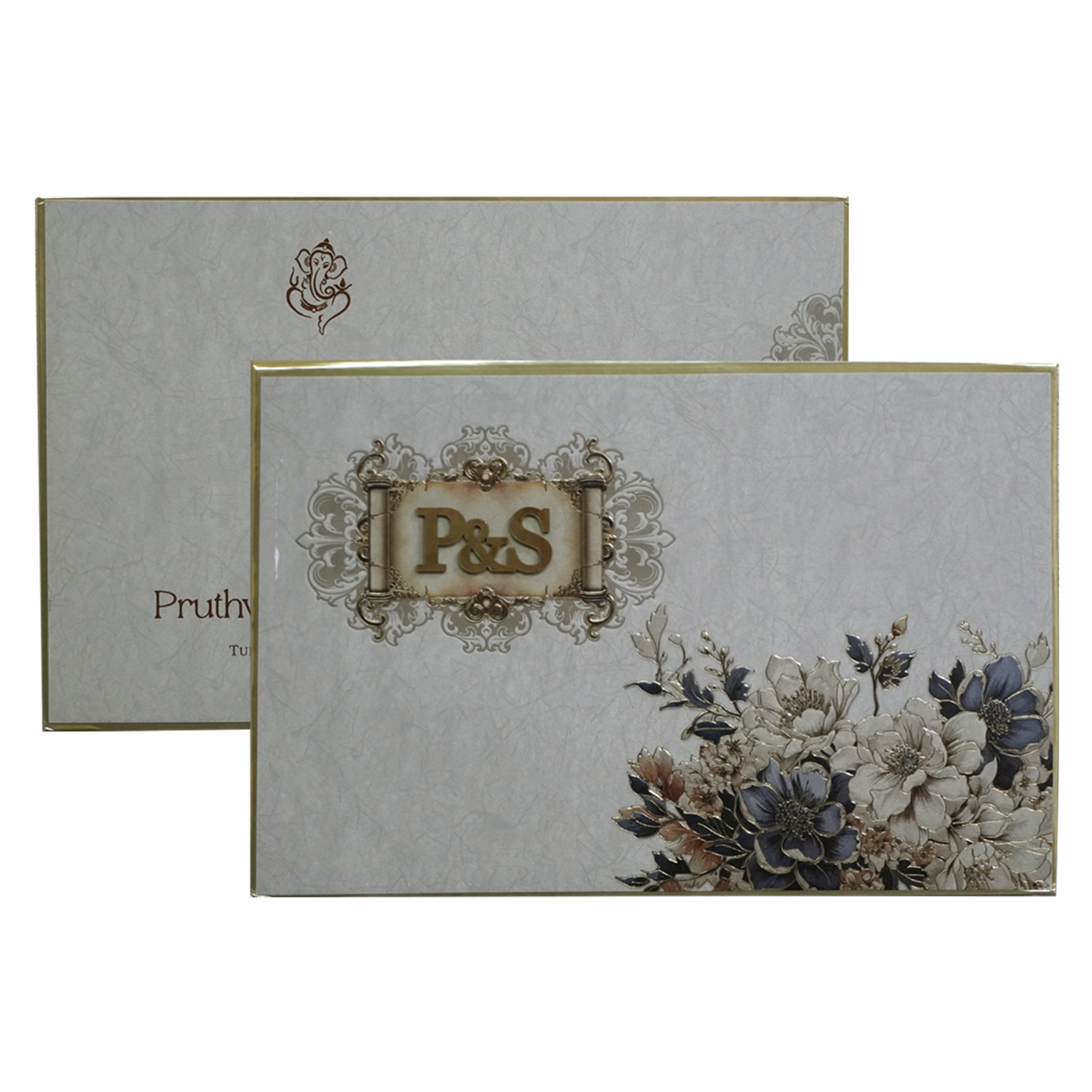 Dusty Grey Padded Invitation Card-KPR24300